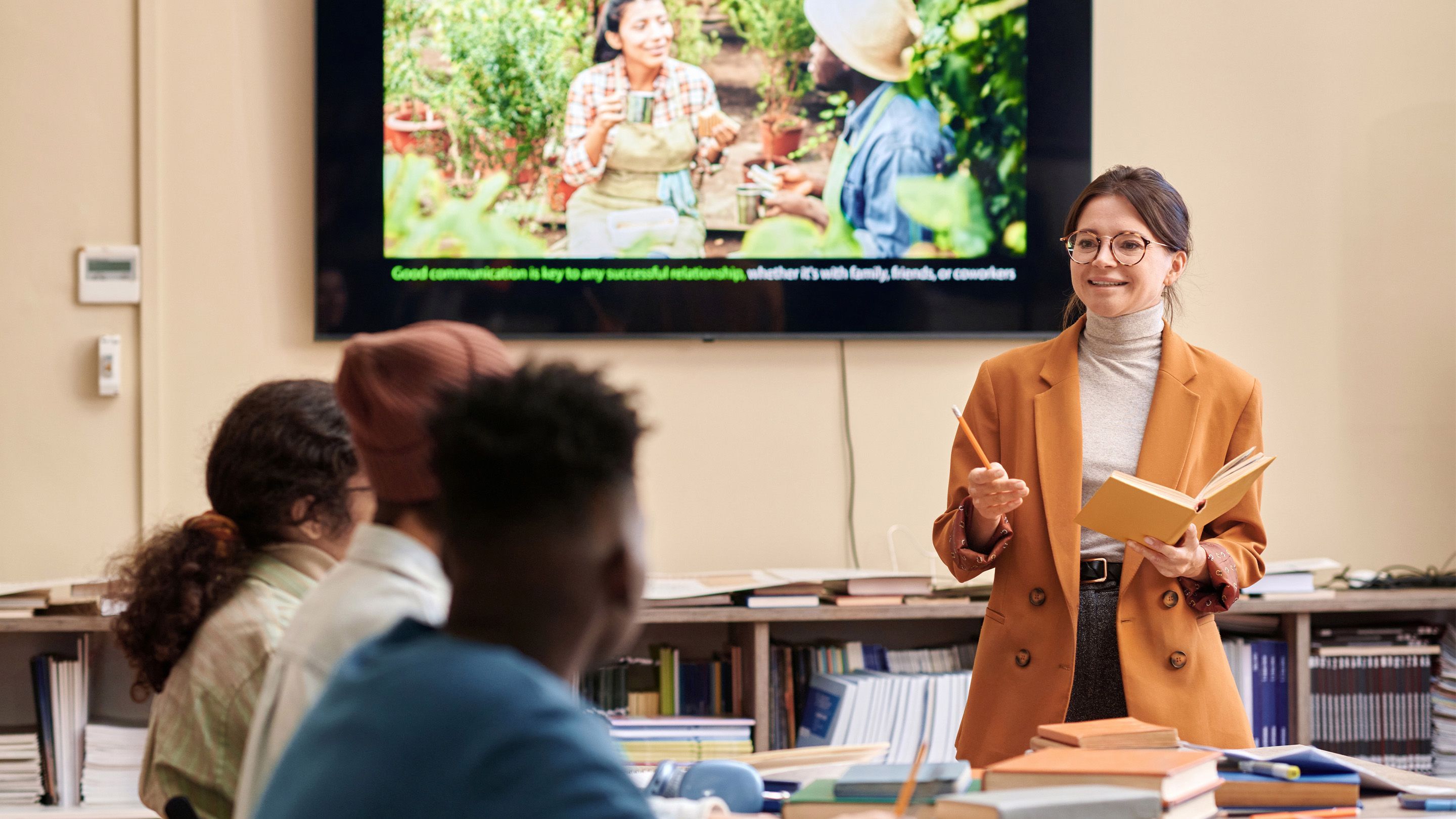 Teacher giving lesson