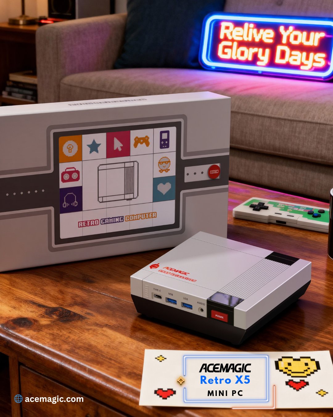 It may look like a classic console from your glory days, but inside the ACEMAGIC Retro X5 #MiniPC is a full‑blown modern gaming beast 🖥️🎮💥
⚡AMD Ryzen AI 9 HX 370
⚡32GB RAM + 1TB SSD
⚡AMD Radeon 890M graphics
⚡Tiny footprint, massive capability

Relive the past — powered by the future 🚀

🏷️ Discount code : ACEFAN3
🛒 https://acemagic.com/products/x5-mini-pc

#RetroX5 #RyzenAI #ACEMAGICMiniPC #RetroGaming #GamingPC #ACEMAGICPC #Gaming