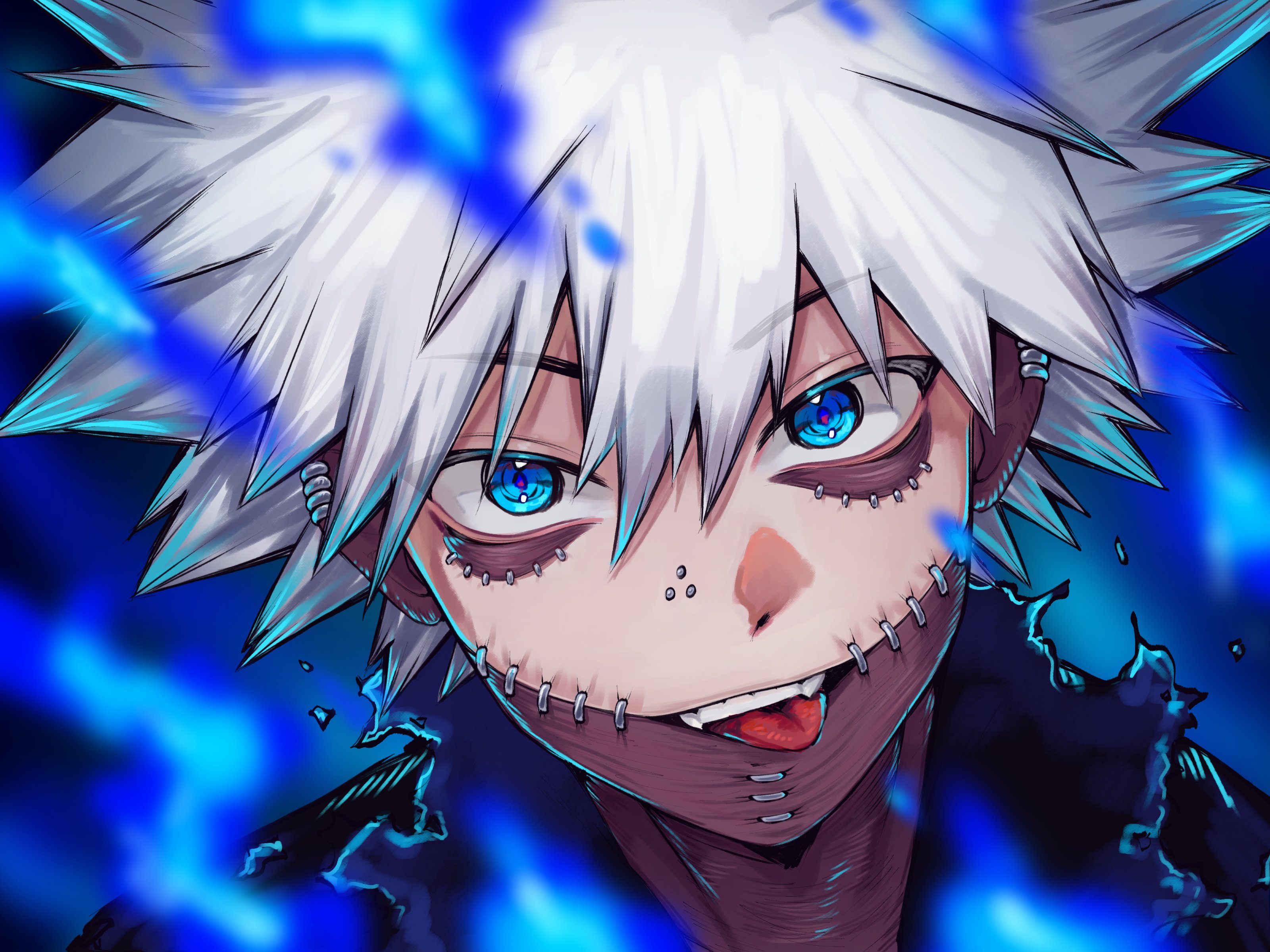 dabi my hero academia boku no hero fanart white hair