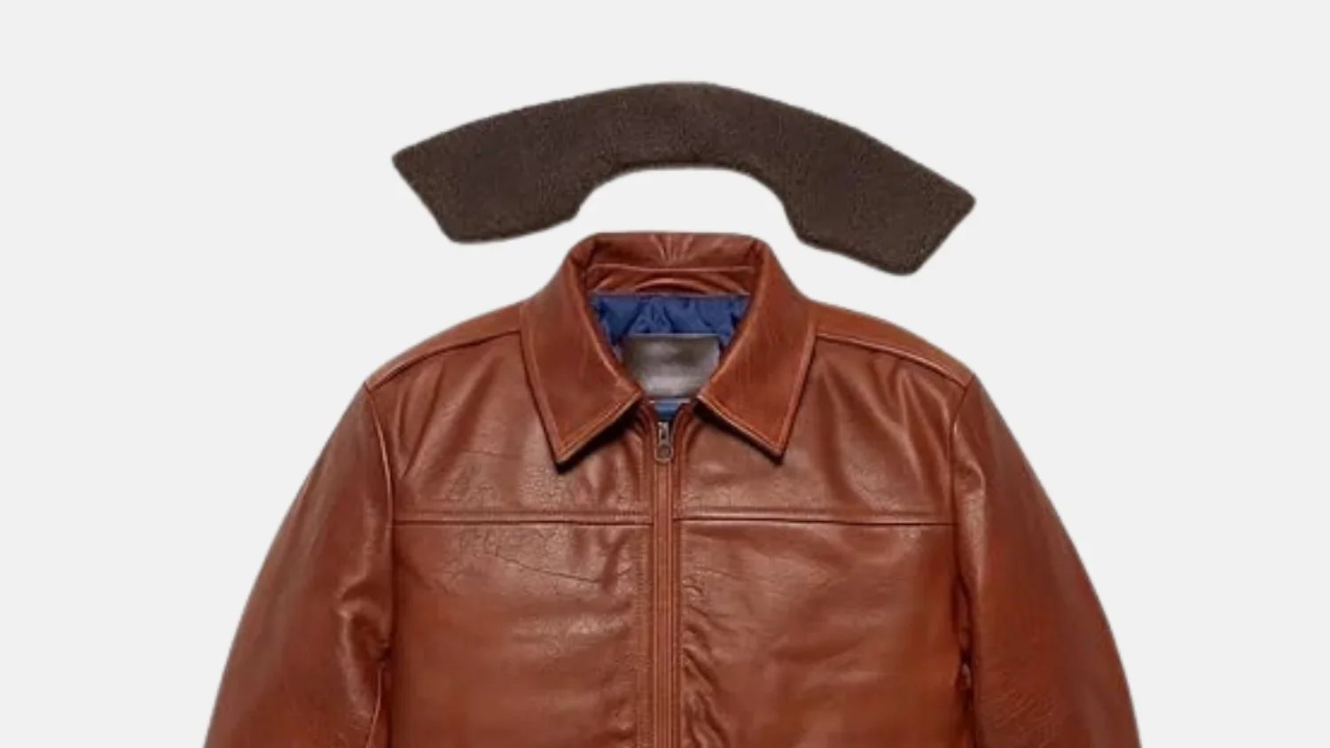 brown leather jacket