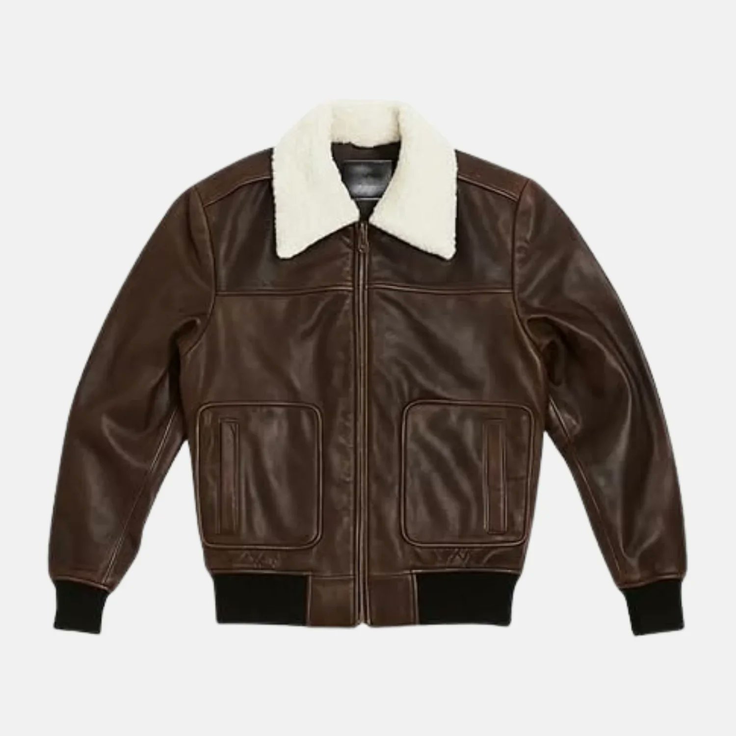 leather bomber jacket