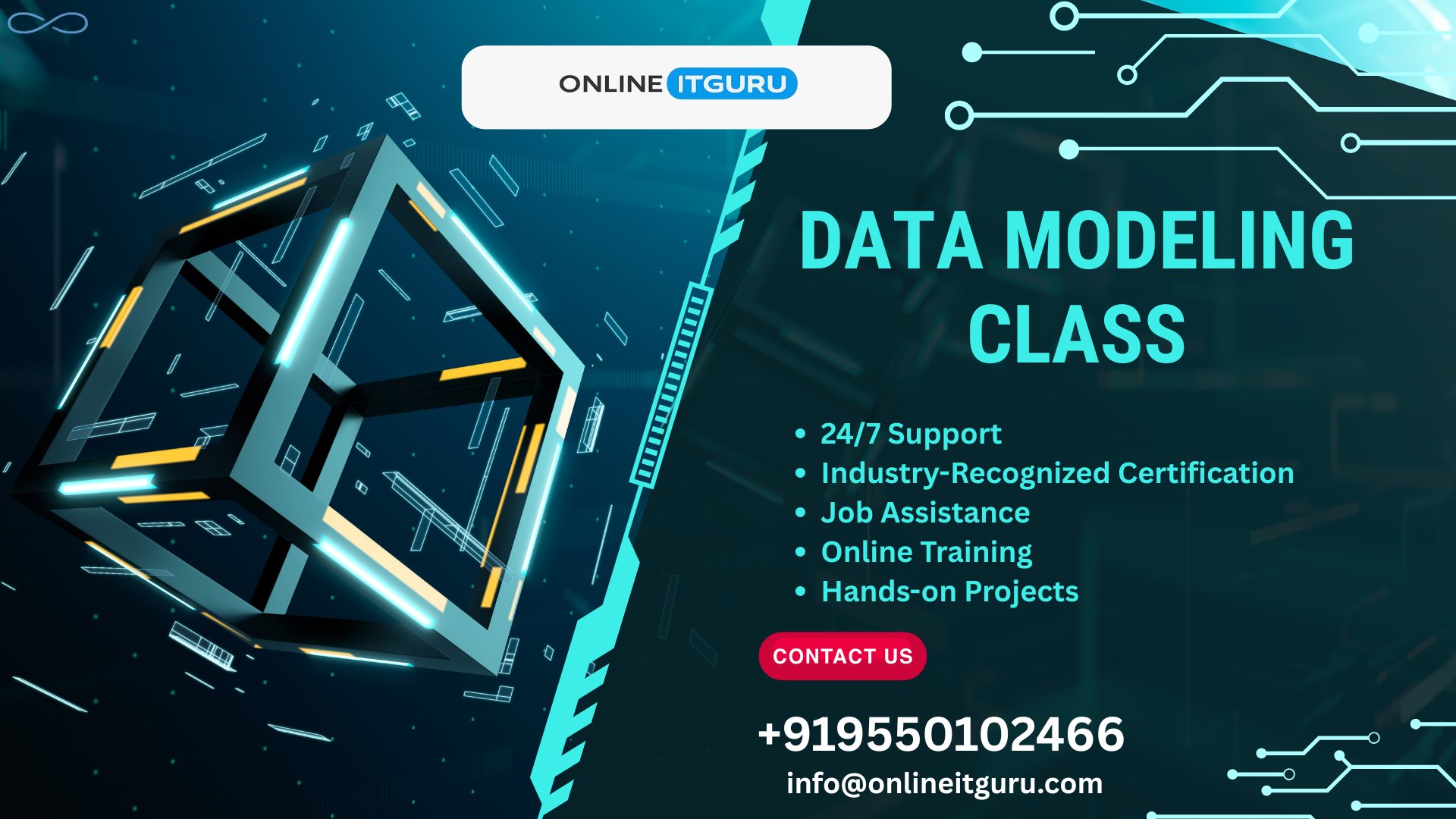Our Data Modeling Class teaches you how to design efficient, scalable, and reliable databases. Learn essential concepts like entity-relationship (ER) diagrams, normalization, schema design, and data integrity while working on practical, real-world projects. This class helps you transform business requirements into effective database models, optimize storage, and reduce redundancy. Ideal for developers, data analysts, and IT professionals, the training equips you with the skills to handle complex data challenges confidently. With hands-on exercises and expert guidance, you will gain industry-relevant knowledge and practical experience, making you ready for a career in database management, analytics, and software development.
https://onlineitguru.com/data-modeling-training