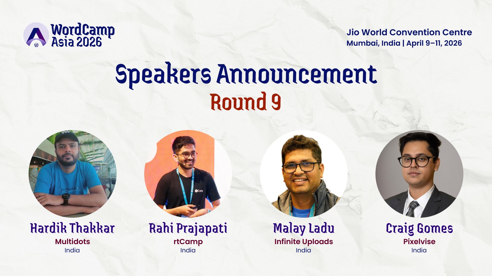 WCAsia 2026 Speakers Round 9