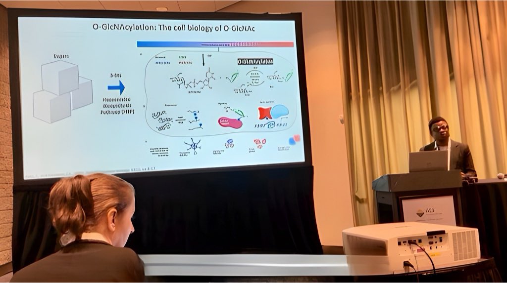 Oseni Kadiri presenting his research at the ACS Spring Meeting