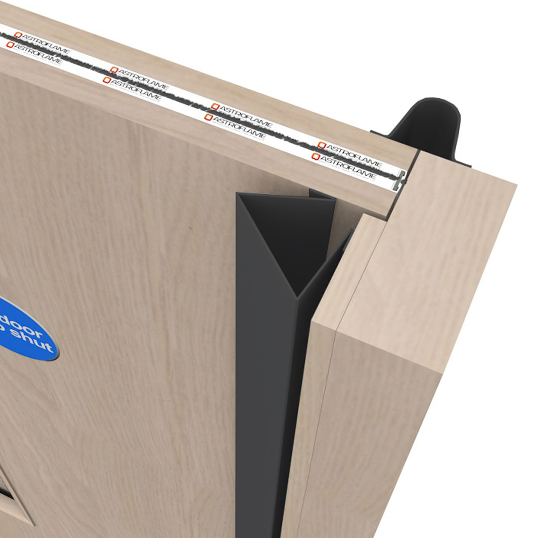 Astro FingerKeeper Commercial Front is a finger guard (door hinge guard) used to prevent finger trapping accidents in doors.