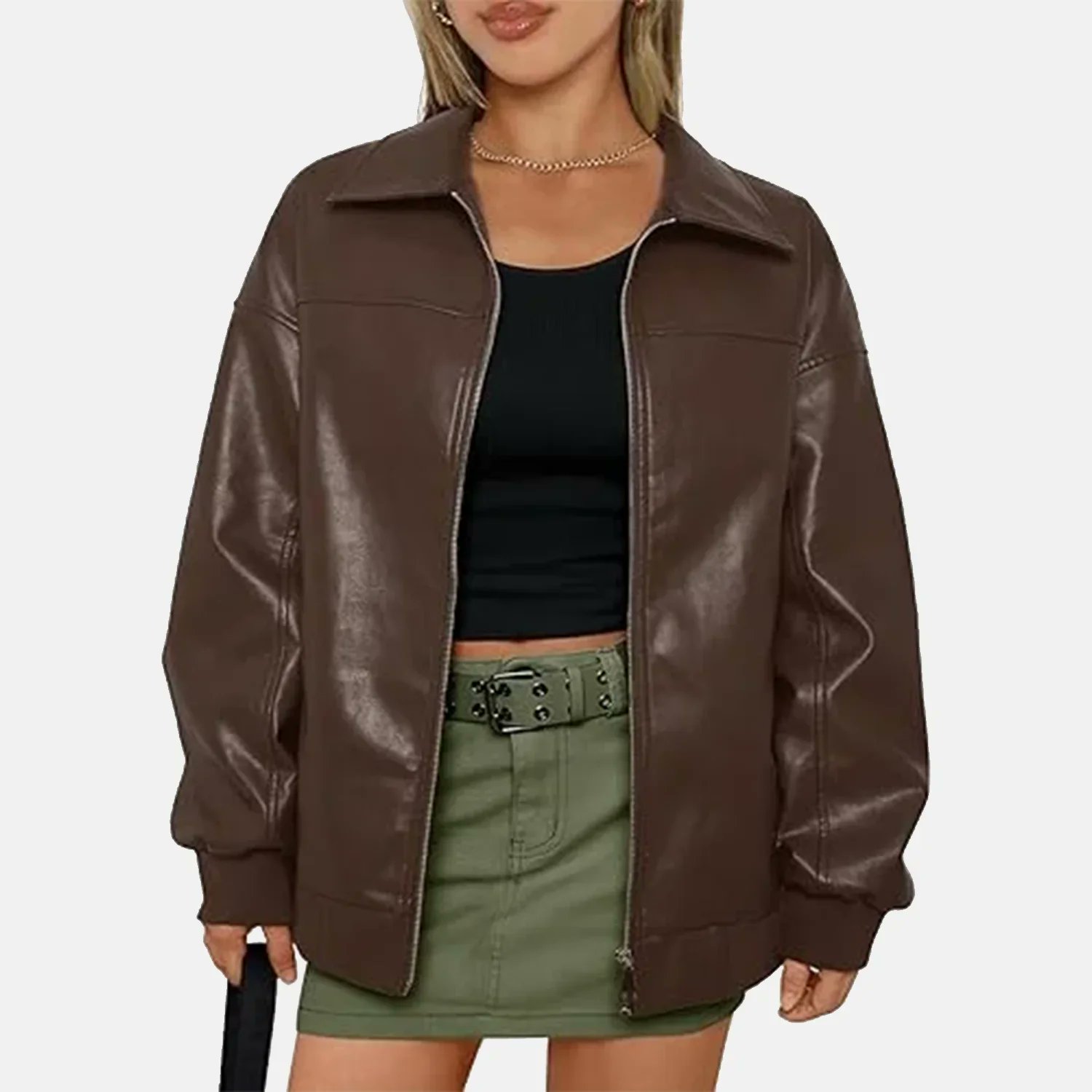 leather bomber jacket for women