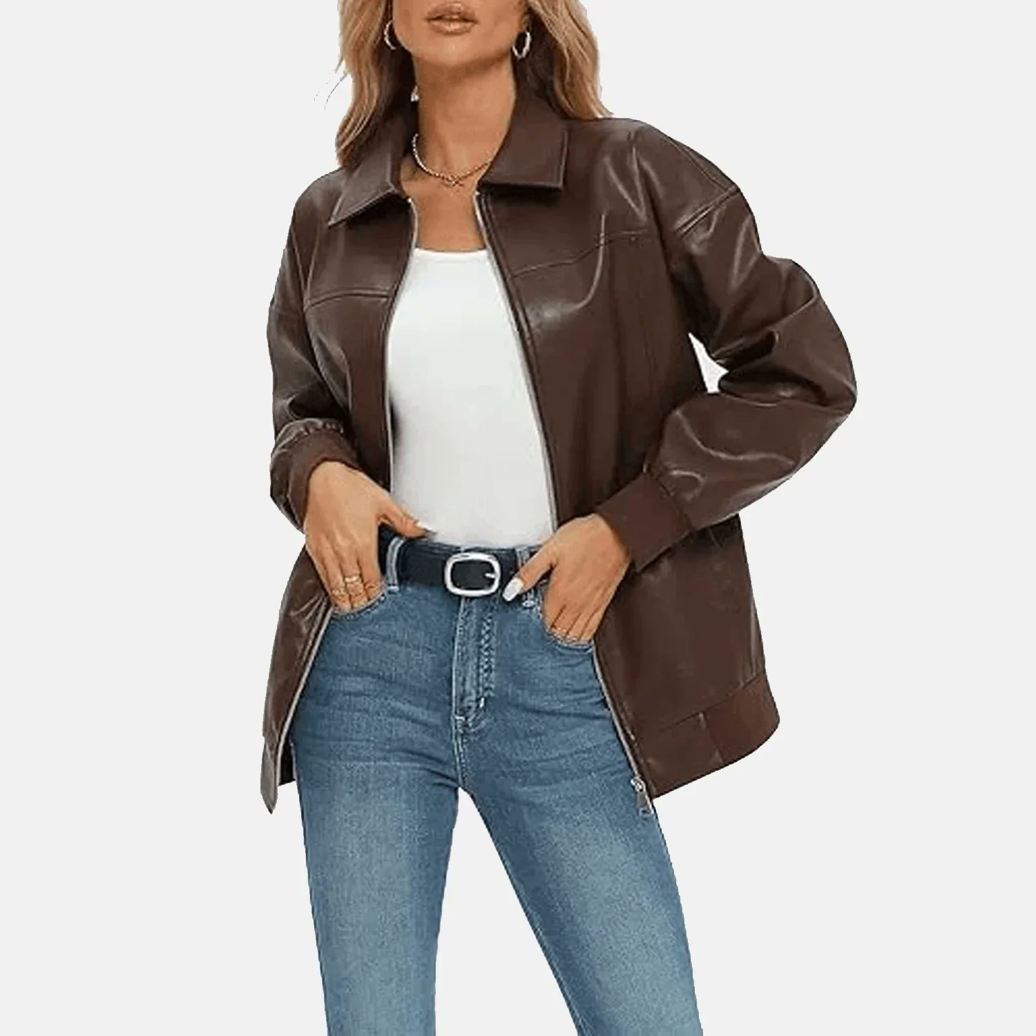 leather bomber jacket
