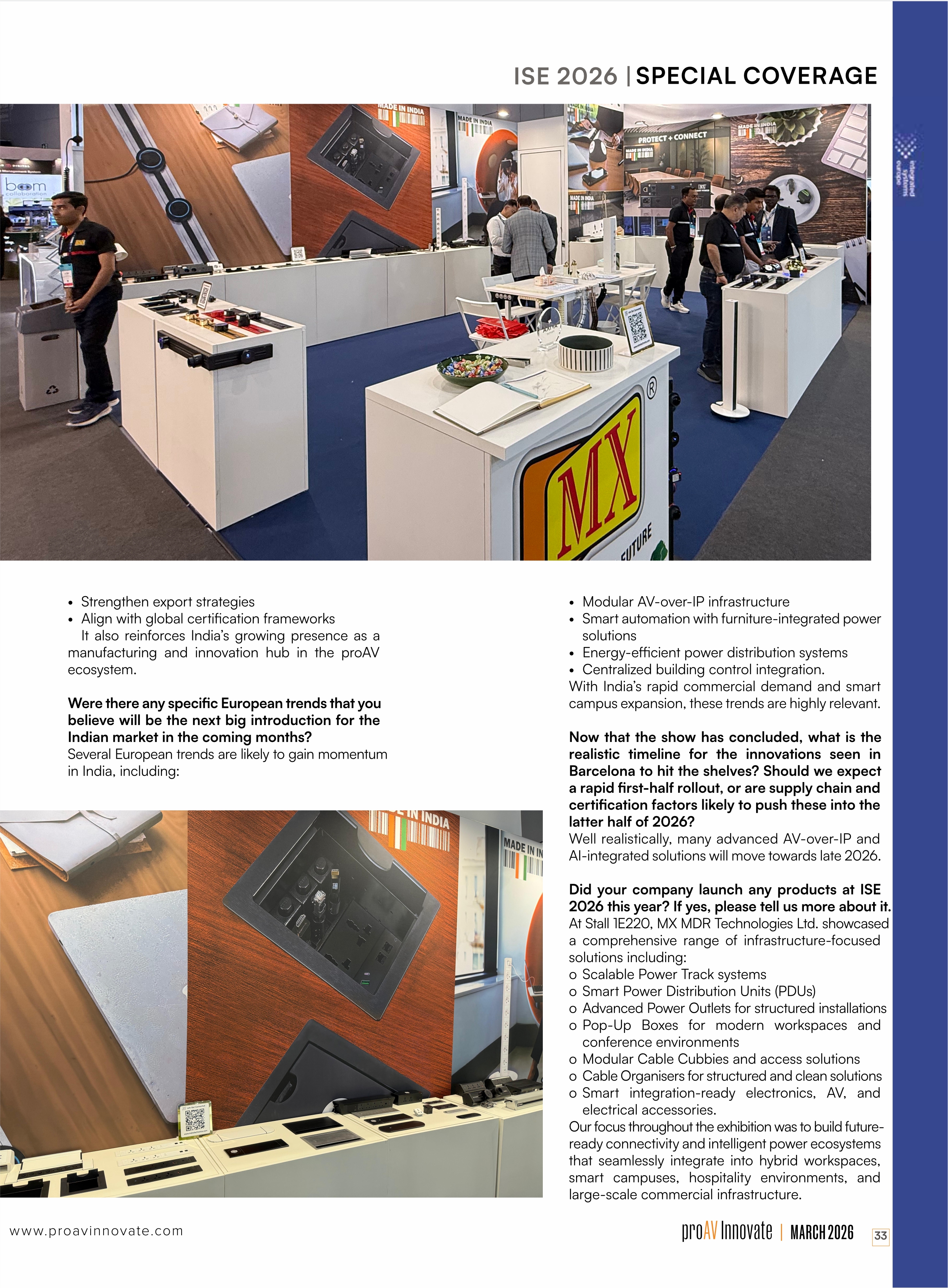 ISE 2026 marked an important milestone for us, bringing together innovation, design, and global engagement.
We’re proud to have our journey featured in ProAV Innovate.
Thank you @proavinnovate for recognising our efforts and presenting our story so thoughtfully to the industry.
Discover our latest videos—watch now on YouTube: https://rb.gy/rbrxih
#Gratitude #Featured #MediaCoverage #Exhibition #SuccessStory #Innovation #MX