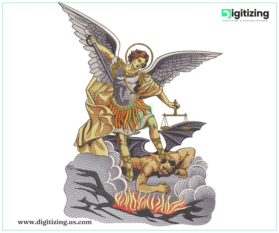 Archangel Warrior Embroidery Digitizing