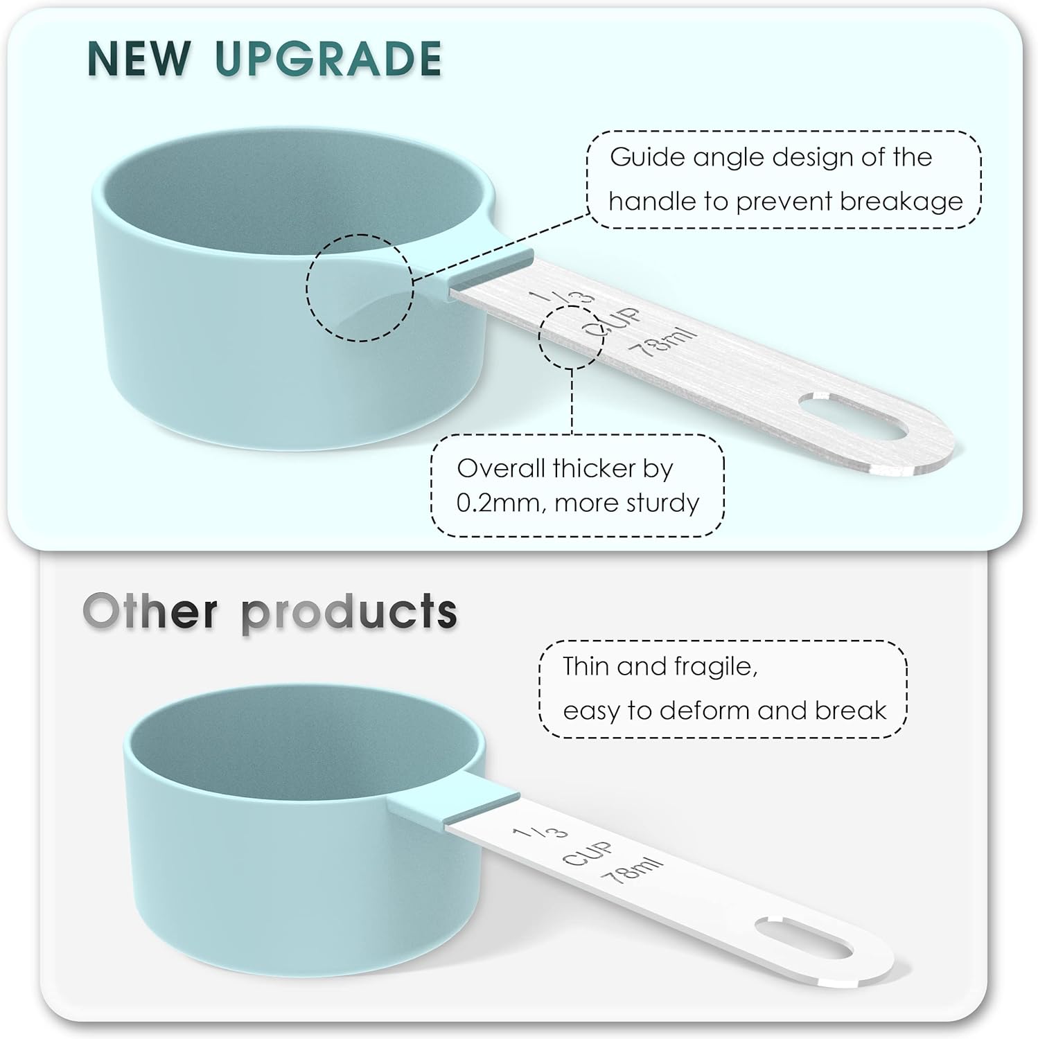 TILUCK Measuring Cups & Spoons Set, Stackable Cups and Spoons, Nesting Measure Cups with Stainless Steel Handle, Kitchen Gadgets for Cooking & Baking
#am_amazon_associate
Price:   $8.49
Price may change at any time and may only be accurate at time of post
#ad Get more information here -->  https://amzn.to/4tsvXCr
[Multiple Sizes]: Including 5 Measuring cups (1/8, 1/4, 1/3 , 1/2 , 1 cup), 5 Measuring spoons (1/4, 1/2 , 1 tsp, 1/2, 1 tbsp). Meet All Your Needs On Cooking And Baking
[Premium Material]: Made of Food-Grade Stainless Steel and Food Safe Plastic, 100% rust-resistant, no toxic elements, which is safe to use for both dry and wet ingredients
[Easy Cleaning]: It can be washed away with a simple rinse，which is safe to use for both dry and wet ingredients

