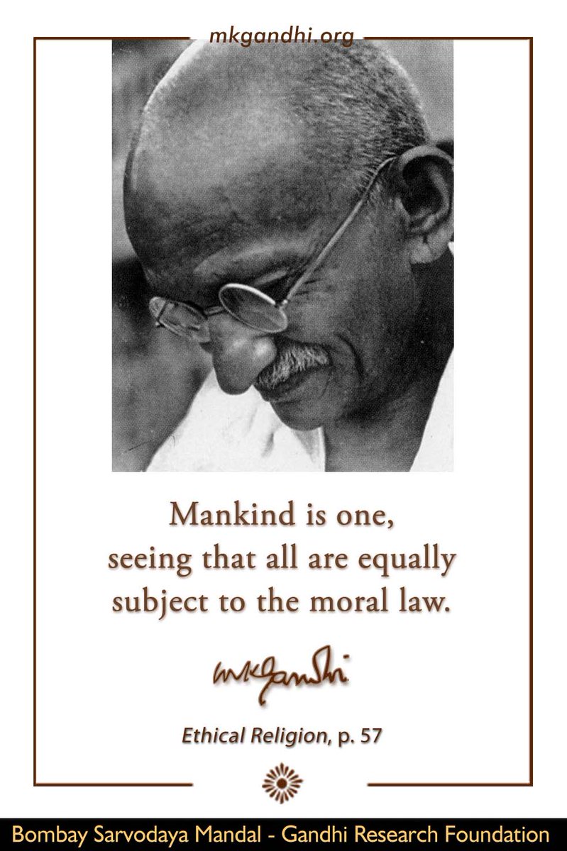 Mahatma Gandhi Quote on #mankind, #morallaw