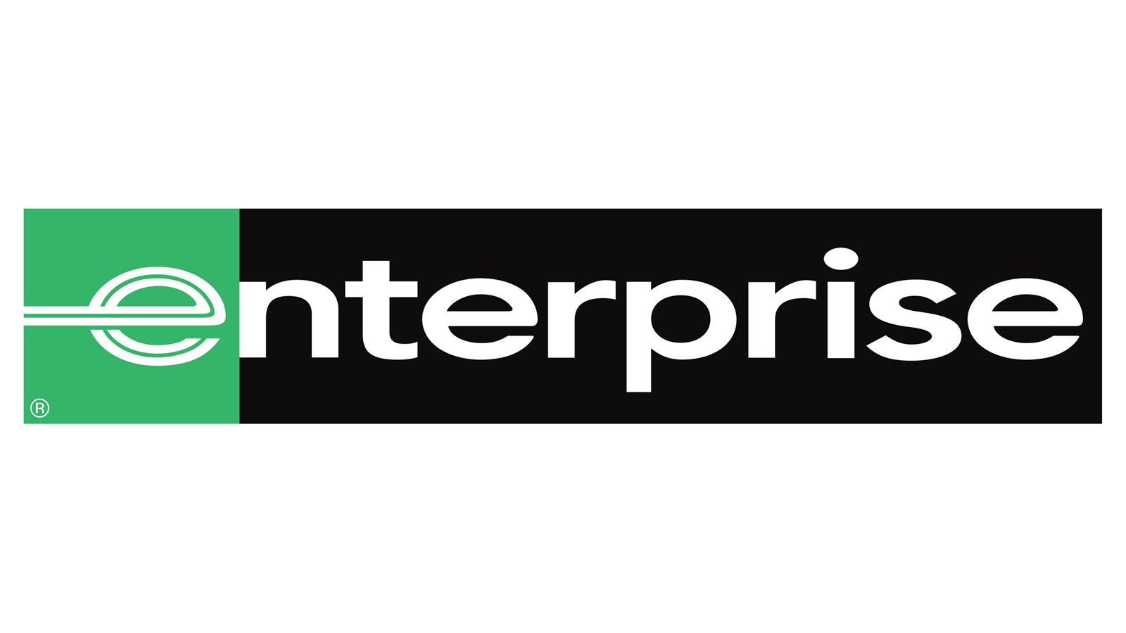 Enterprise logo with a green square featuring a stylized white 'e' next to the word 'enterprise' in bold white letters on a black background.
