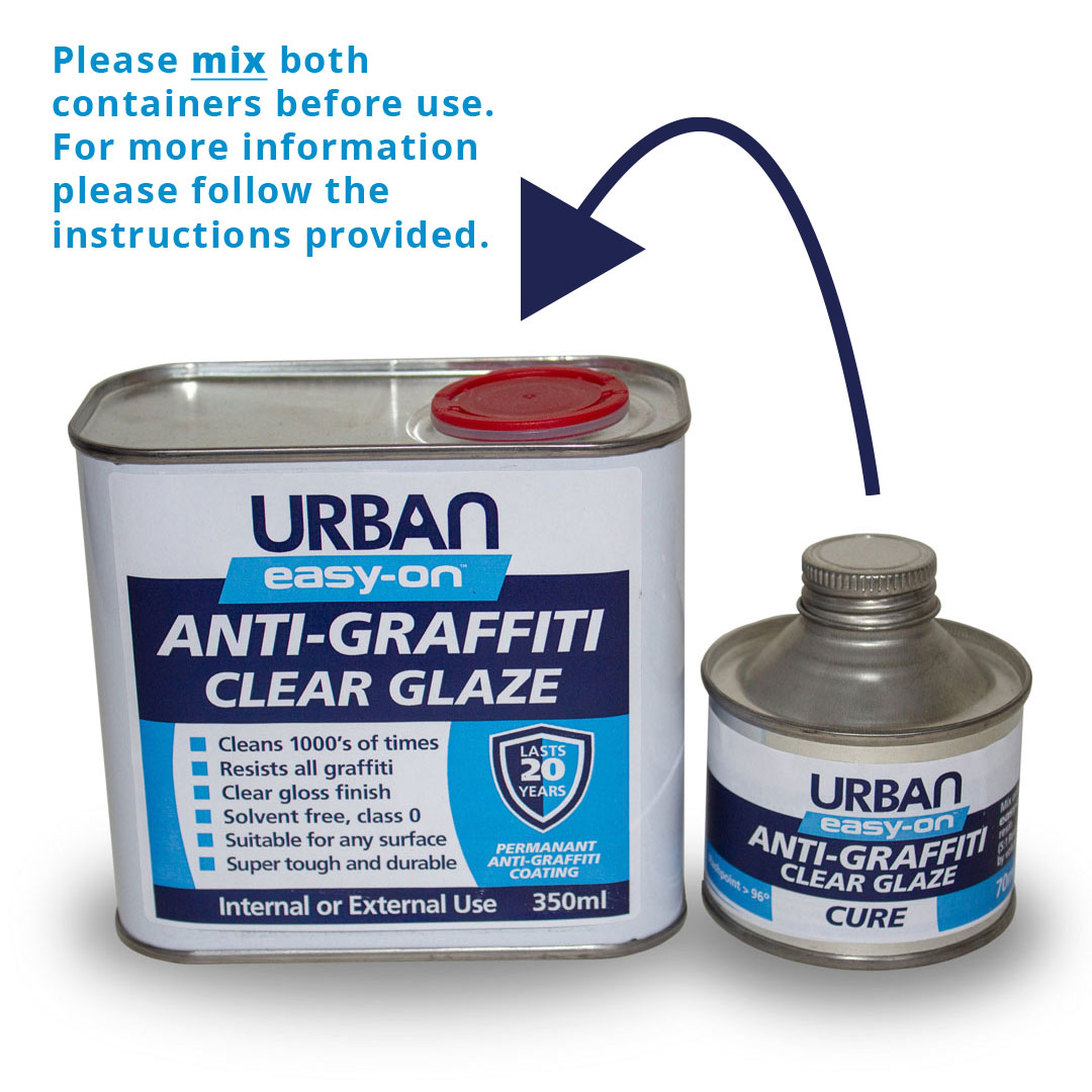 Anti Graffiti Coating - Easy On
Easy-On Permanent Anti-Grafitti Coating | Can be used on most surfaces | One coat resists graffiti for up to 20 years | Clean off graffiti safely and easily with mild detergents.