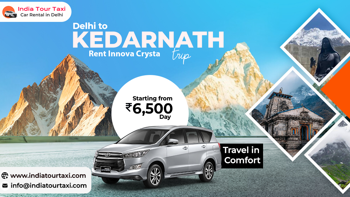Experience a comfortable and reliable Delhi to Kedarnath journey with an Innova Crysta rental. Ideal for long-distance travel, this service ensures a smooth ride through scenic Himalayan routes with experienced drivers and well-maintained vehicles. Whether you are traveling with family or in a group, enjoy spacious seating, safety, and convenience throughout your trip. Starting from ₹6,500 per day, this is a perfect option for those seeking a stress-free spiritual journey to Kedarnath. Plan your यात्रा with confidence and enjoy every moment of the road trip with professional travel support. Book now and make your trip memorable.