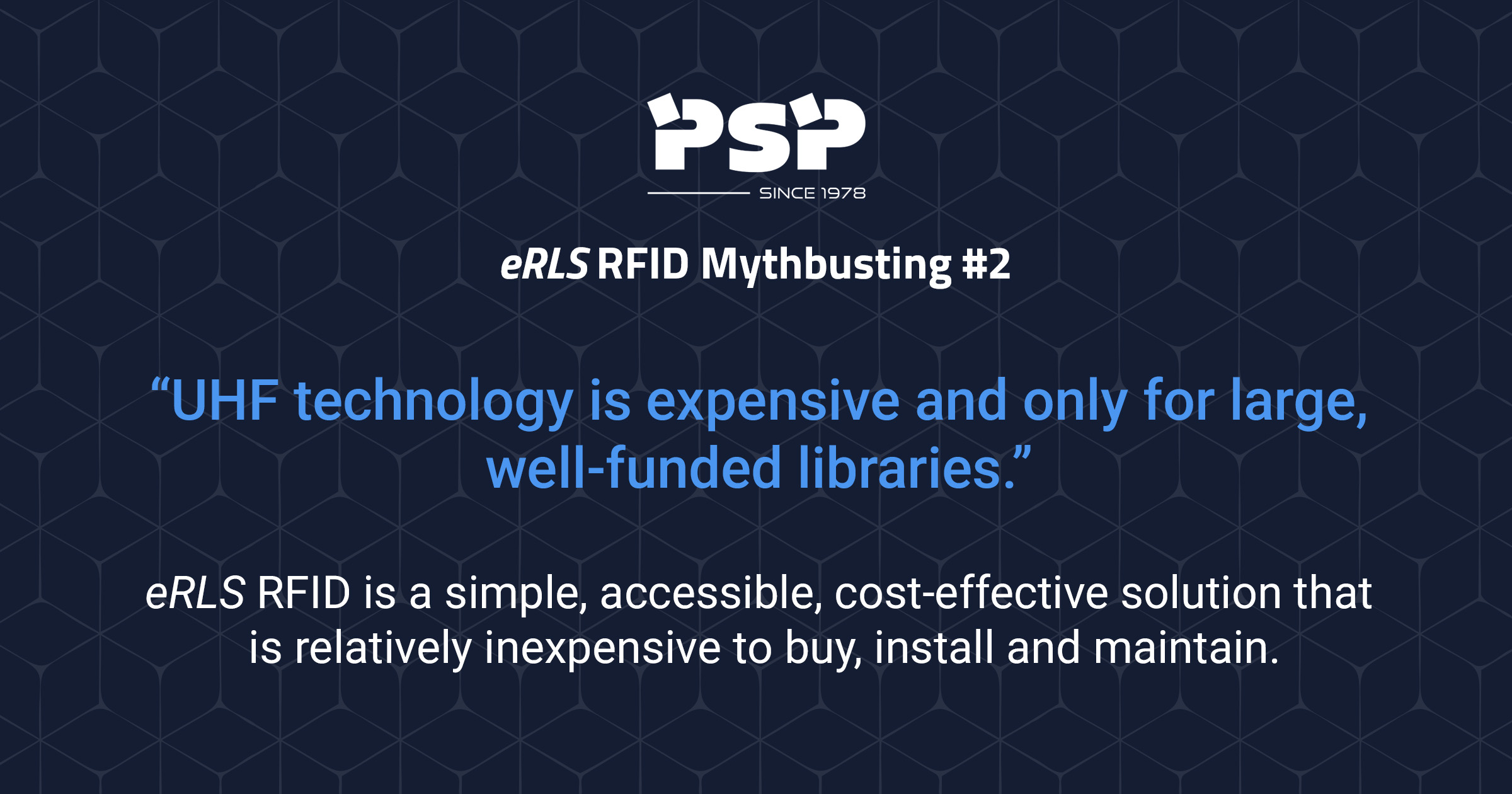 eRLS RFID mythbusting: UHF is too expensive for most libraries
