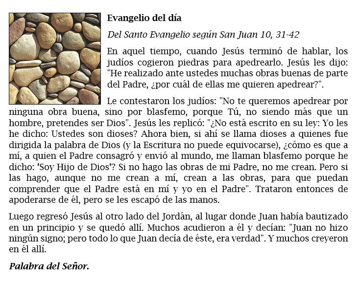Evangelio según San Juan 10, 31-42