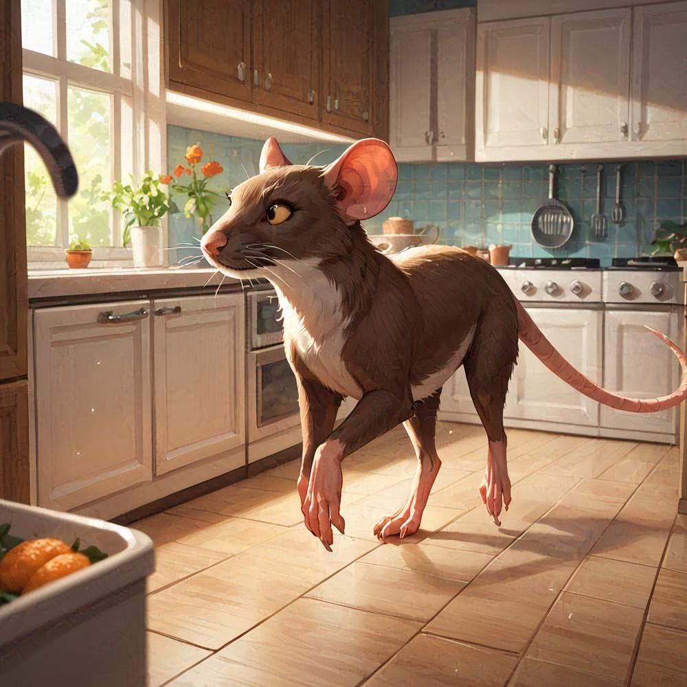 nature rat curious feet running kitchen
