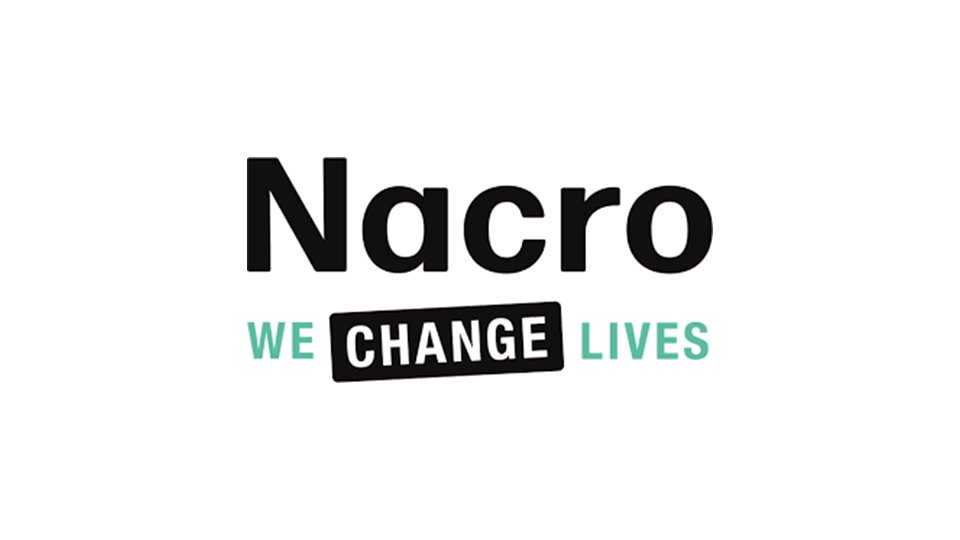 Nacro logo, which reads Nacro we change lives.
