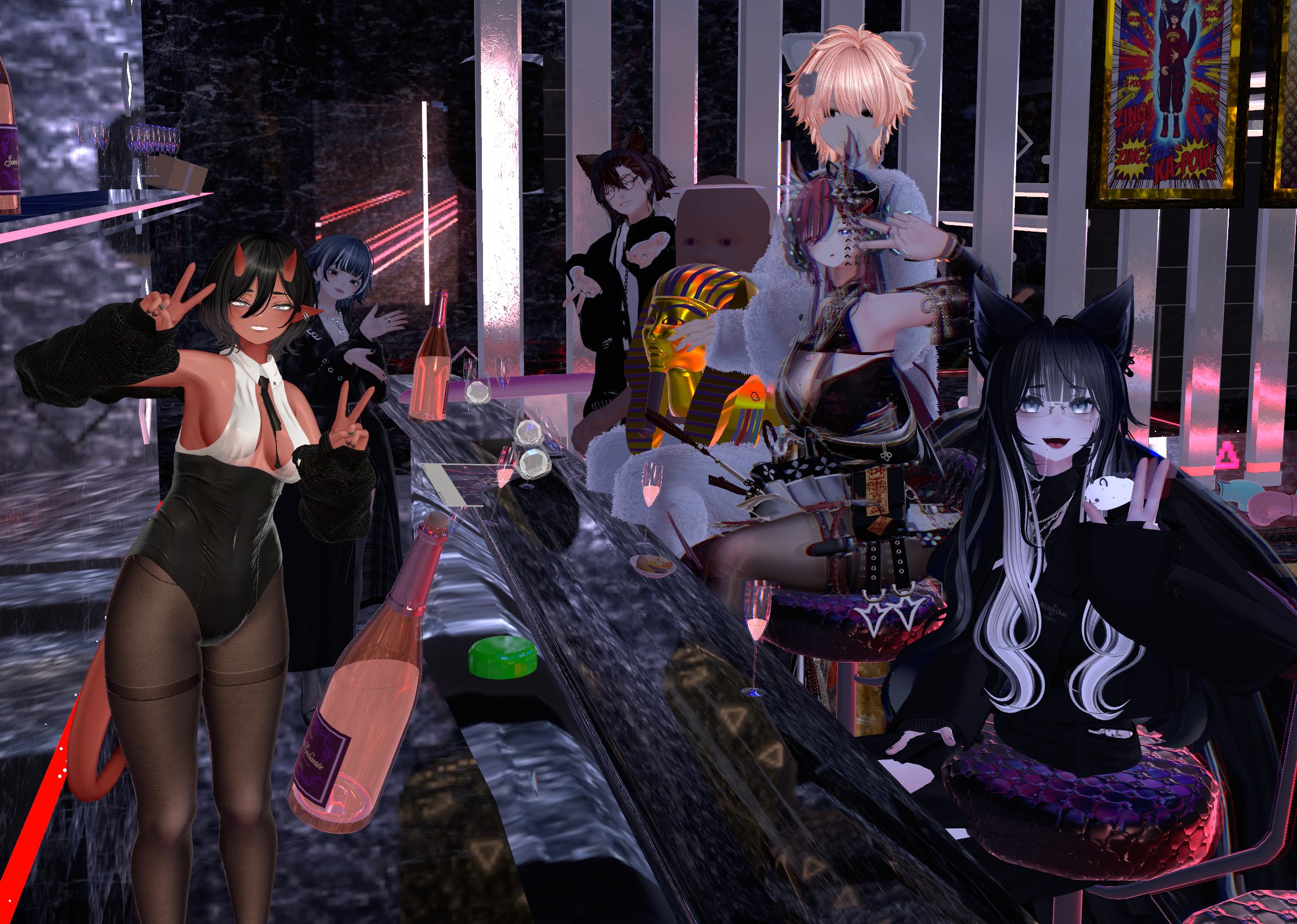 ほぼ固まっちゃってごめんなさい！アバター表示が出来なくて、話ずらかったのですが、ツタンカーメンを持っててくださったおかげでちょっと話しやすかったです笑
写真拝見したら、皆さんかっこよくてびっくりしました！
またお会いしたいです！その時は見えるようになってるといいな～