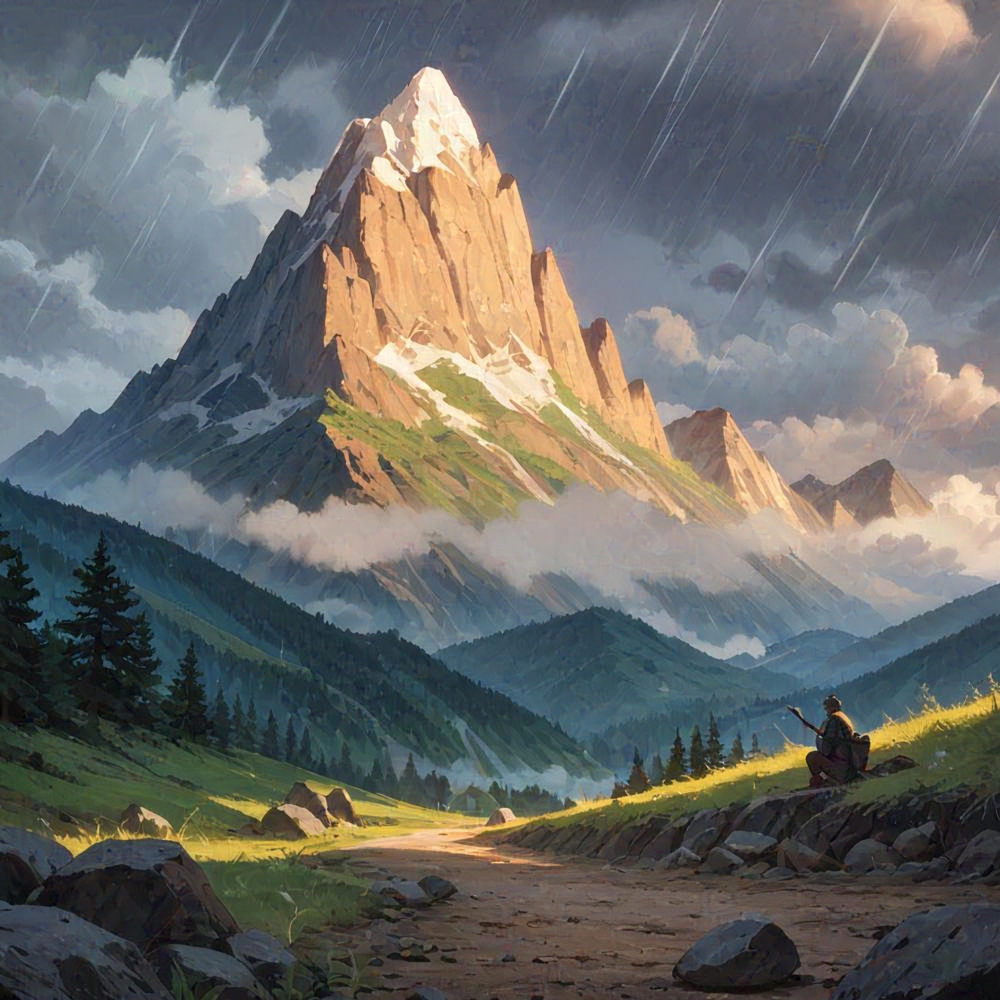 background_art mountains misty boulder storm range
