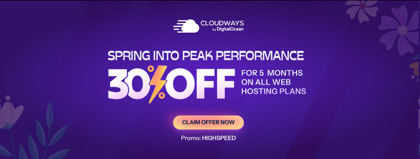 30% off for 5 months on Cloudways