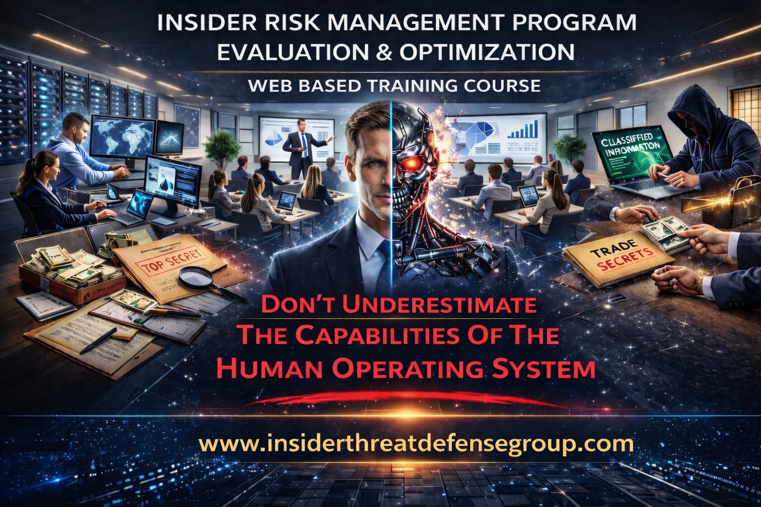 This highly sought after 2 day very comprehensive training courses are designed for anyone managing or supporting an Insider Threat Program or an Insider Risk Management Program. (Insider Threat Analyst, FSO, CSO, CISO, Human Resources, CIO - IT, Network Security, Counterintelligence Investigators, Mental Health / Behavioral Science Professionals, Legal Etc.)
This Training Course Provide Students With The Comprehensive Knowledge And Resources To:
Develop, Manage, Evaluate & Optimize A Robust Insider Risk Management Program From A-Z
Evaluate an Insider Risk Management Program and the many critical cross departmental interconnected components, activities and business processes that support it.
Evaluate the organization's security foundations / controls and maturity level from both from a Technical and Non-Technical perspective.
Conduct Insider Risk / Threat Vulnerability Assessment