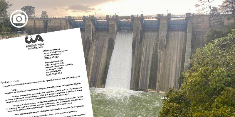 Diga San Giuliano, CIA Puglia e Basilicata scrivono a Prefetto e Regione: "Alzare subito i limiti dell'invaso"