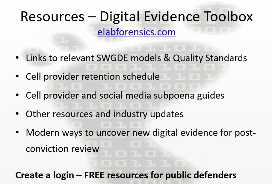eLab Insights for Public Defenders: Digital Evidence Resources for The Defense