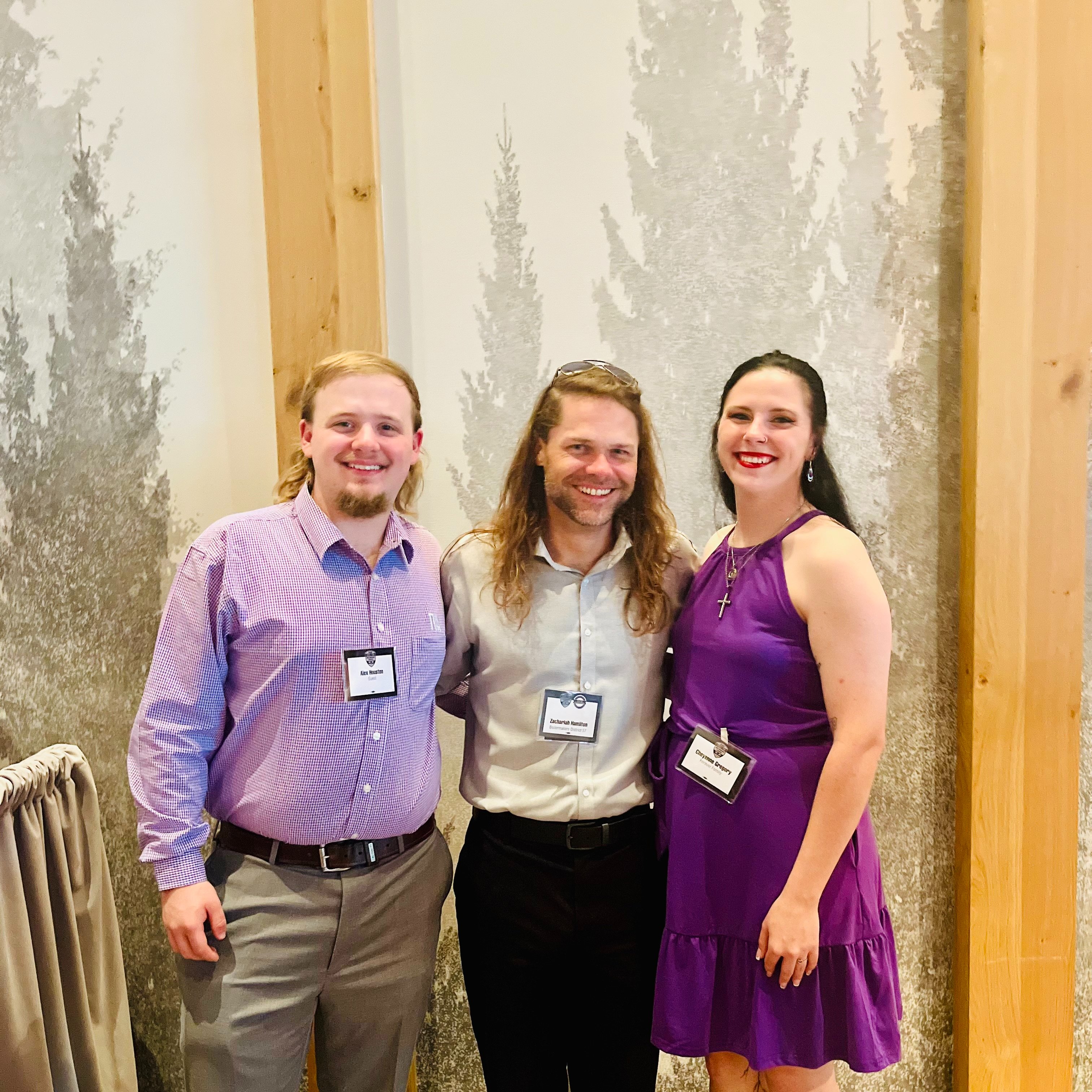 Gregory and AJ Houston flank District Training Instructor for the Southeast L-455 President Zachariah Hamilton.