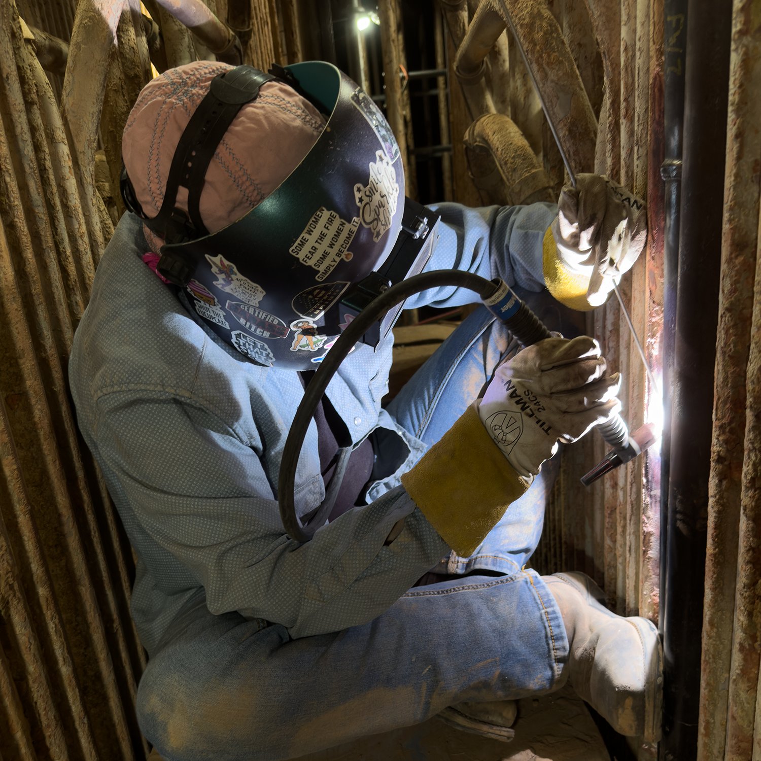 Gregory wedges herself in to get the job done. She has already earned a solid reputation as a dependable Boilermaker sister.