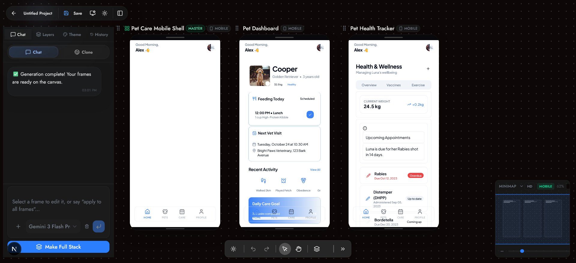 WispLayout From idea to full mobile flow — all on one infinite canvas.