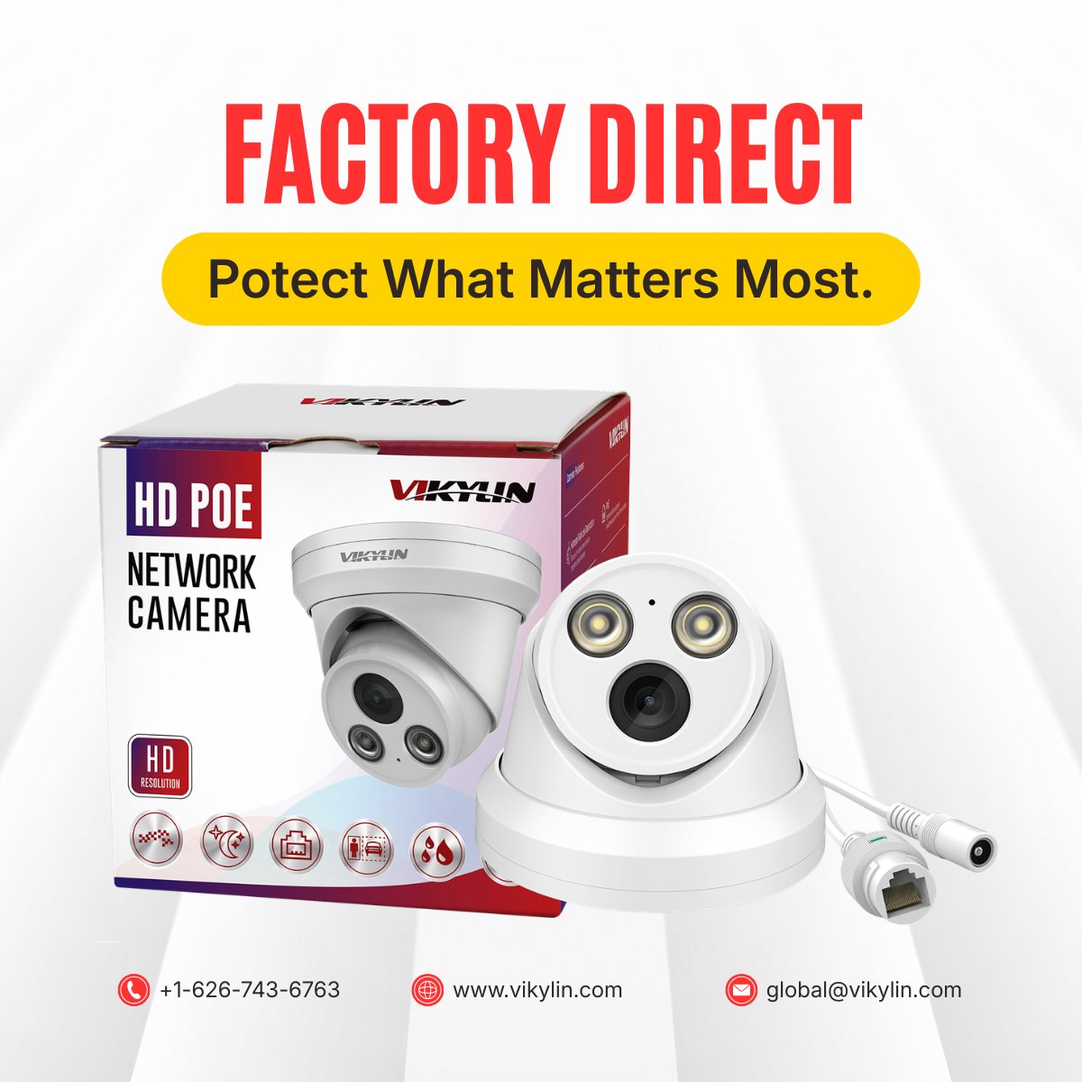 Premium quality controlled VIKYLIN 4K ultra HD POE network surveillance cameras. Factory direct supply, professional security-grade CCTV cameras ideal for smart home security and security system installation. Trusted by global business partners for reliable home protection & innovative security tech solutions.
