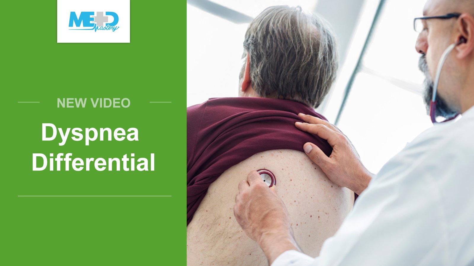 Clinician examining a patient’s lungs with a stethoscope to assess causes of shortness of breath in COPD differential diagnosis