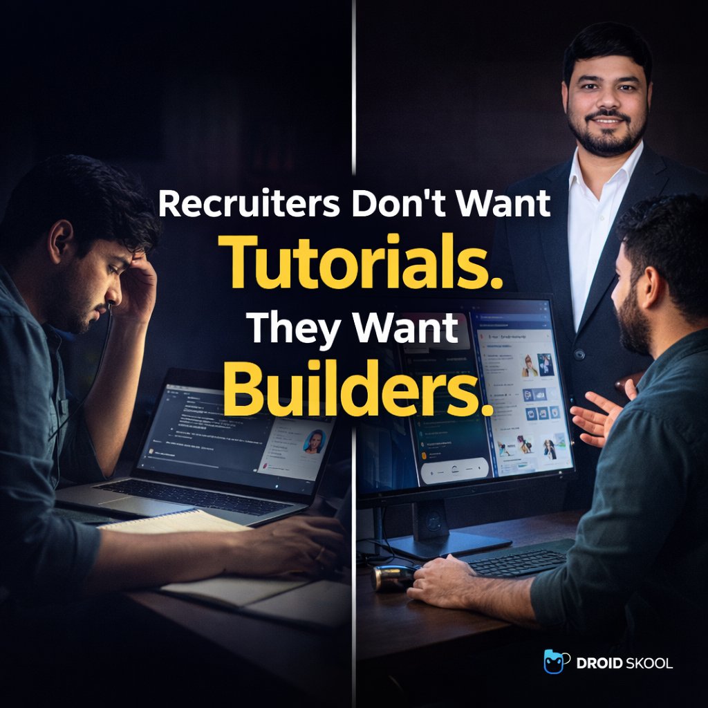 What recruiters expect from Android developers projects skills GitHub fundamentals Android course with placement | Nikhil Rai | Droid Skool
