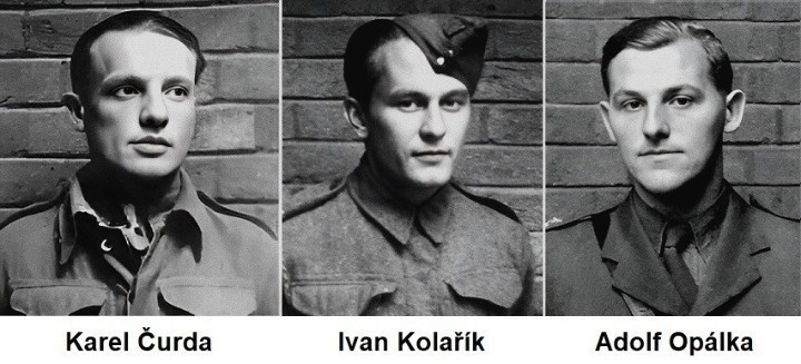 Sergeant Major Karel Čurda, Corporal Ivan Kolařík and First Lieutenant Adolf Opálka.

SOURCES
https://en.wikipedia.org/wiki/Karel_%C4%8Curda

https://en.wikipedia.org/wiki/Ivan_Kola%C5%99%C3%ADk

https://en.wikipedia.org/wiki/Adolf_Op%C3%A1lka

MORE INFORMATION
https://en.wikipedia.org/wiki/Out_Distance