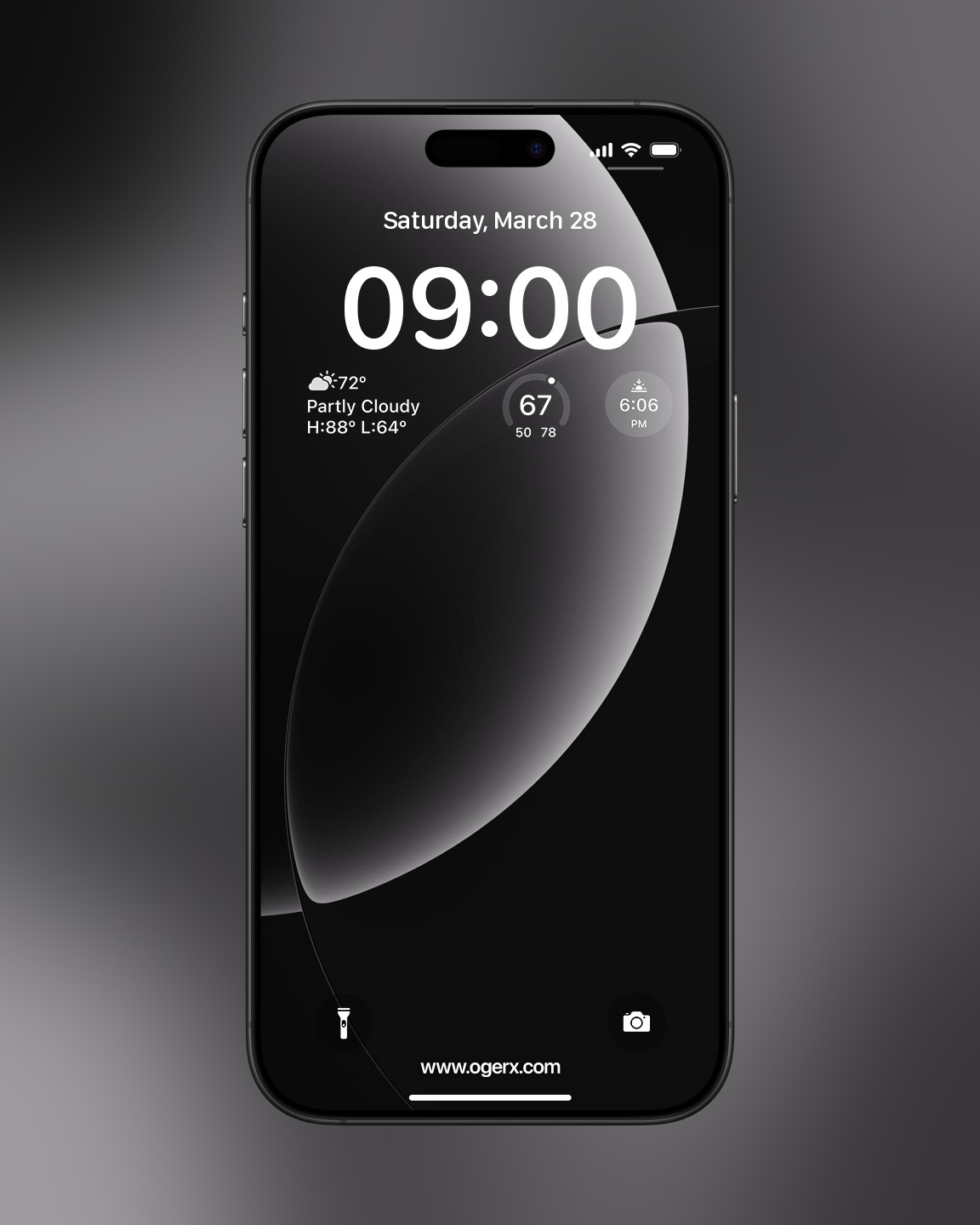 iPhone previewing the new wallpaper background.