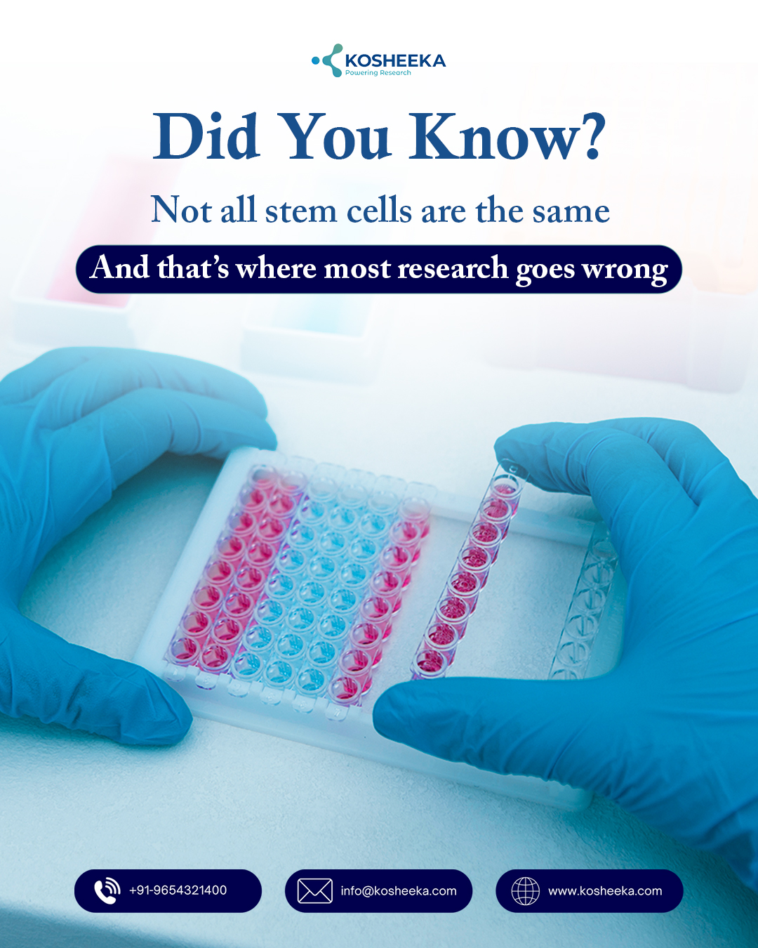 In research, “stem cells” is often used as a blanket term — but the reality is far more complex.

Stem cells differ based on their source, isolation process, passage number, viability, and handling conditions. Even subtle variations can lead to significant differences in experimental outcomes.

A study may fail not because the hypothesis was incorrect — but because the biological material lacked consistency.

This is one of the most overlooked challenges in lab research.
Researchers focus heavily on protocols, reagents, and instruments — but the starting material often doesn’t get the same attention.

And yet, it’s the foundation of everything that follows.

Reliable science begins with reliable inputs.

Choose quality. Choose consistency.

#stemcellresearch #CellCulture #Biotech #LifeSciences #ResearchMatters #LabQuality #RegenerativeMedicine