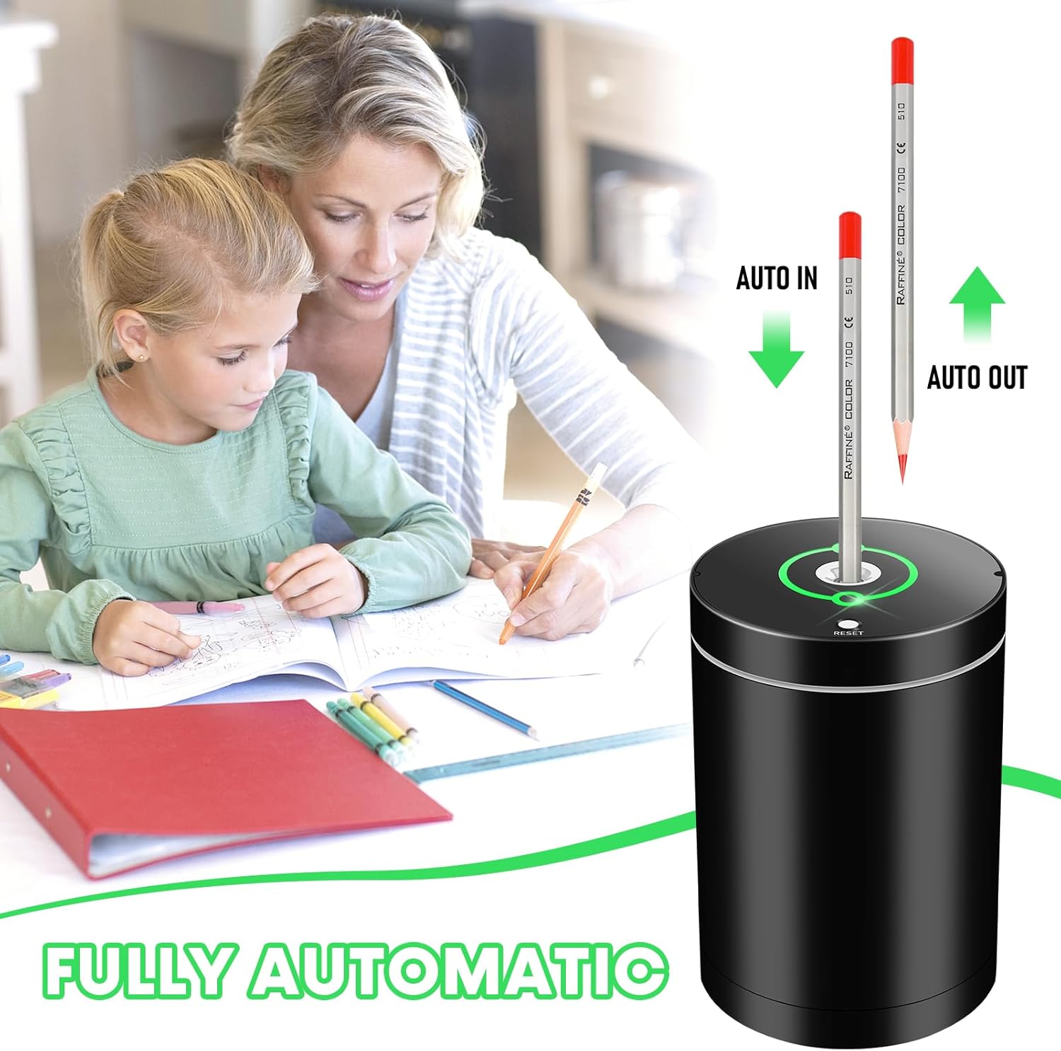 .     Fully Automatic Electric Pencil Sharpener,Rechargeable Smart Pencil Sharpener.Suitable for No. 2/Colored Pencils (6-8 mm),Applicable to School/Classroom/Office/Home
#am_amazon_associate
Price:    $19.98 
Price may change at any time and may only be accurate at time of post
#ad Get more information here -->  https://amzn.to/4tdHm92
About this item
•	VERSATILE DESIGN: Classic fully automatic pencil sharpener, suitable for standard wooden pencils, equipped with precision steel blades, and capable of sharpening pencils neatly and evenly.
•	DURABLE CONSTRUCTION: Made with heavy-duty metal components for long-lasting performance and reliable daily use
•	Charging protection function: Automatically cuts off power during charging for enhanced safety

