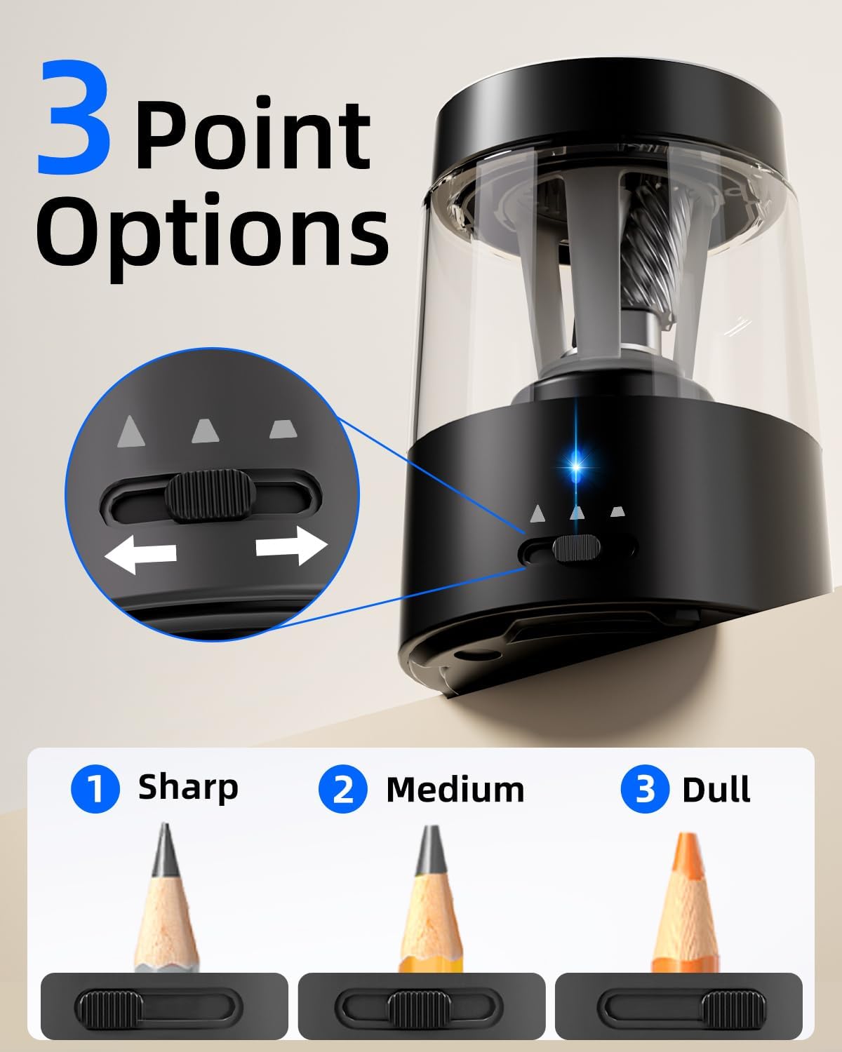 ZMOL Electric Rechargeable Pencil Sharpener, Automatic Pencil Sharpeners Kids, Battery Powered Pencil Sharpeners for Colored Pencils, Auto Stop, Suitable for No.2(6-8mm), Classroom/
#am_amazon_associate 
Price:  $17.59
Price may change at any time and may only be accurate at time of post
#ad Get more information here -->  https://amzn.to/4uU8RWz
•	Quickly Sharpen All Standard 6-8mm Pencils: Coloured and traditional graphite pencils, suitable for round and triangular and hexagonal pencils、art pencil.Suitable for classroom, library, home, office and other occasions.
•	Auto Stop & Fast Sharpen :ZMOL Electric Pencil Sharpener can sharpen a new pencil in 5 seconds, and sharpen a blunt pencil in 3 seconds. The Pencil Sharpener will auto stop when it sharpen at a great point. Just insert the pencil and it will automatically stop when sharpened. With its simple operation and safety design, even children can sharpen pencils by themselves easily.

