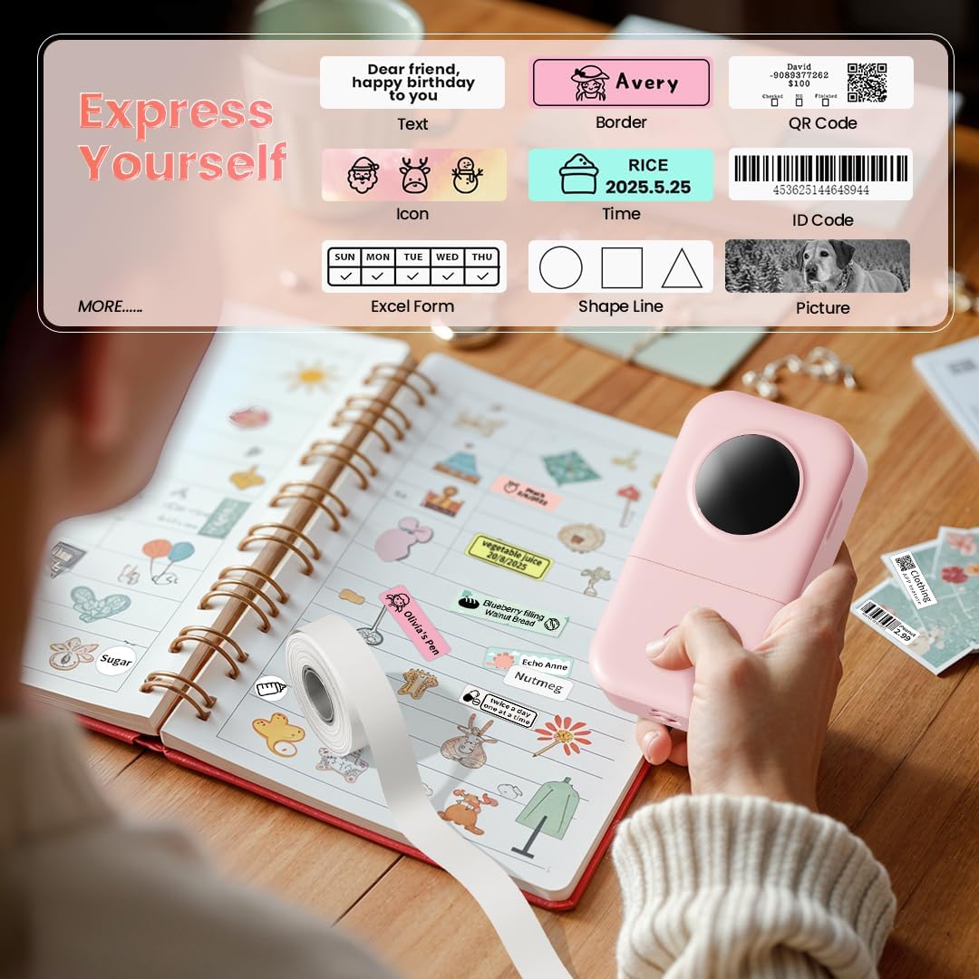 Phomemo Label Maker Machine, D30 Portable Handheld Bluetooth Mini Label Printer, Multiple Templates Smartphone Thermal Small Label Makers for Kid School Items, Classroom Teacher Supplies, Easy to Use
#am_amazon_associate
Price:  $17.73 
Price may change at any time and may only be accurate at time of post
#ad Get more information here -->  https://amzn.to/4rOY9Ol
•	2026 Upgrade Version - The Phomemo D30 Bluetooth label maker supports continuous label tapes and labels in fixed length. It is half the weight and size of the traditional label maker, equipped with a German thermal print head, print quality increased by 25% providing superior print clarity resulting in hassle-free printing, smooth printing effects, and fast processing
•	Save Money - Direct thermal technology - The D30 Bluetooth label makers are inkless printing and don't require ink, toner, or ribbons. With lots of thermal colorful label tapes of your choice, the cost is tangible and much lower compared to most label-

