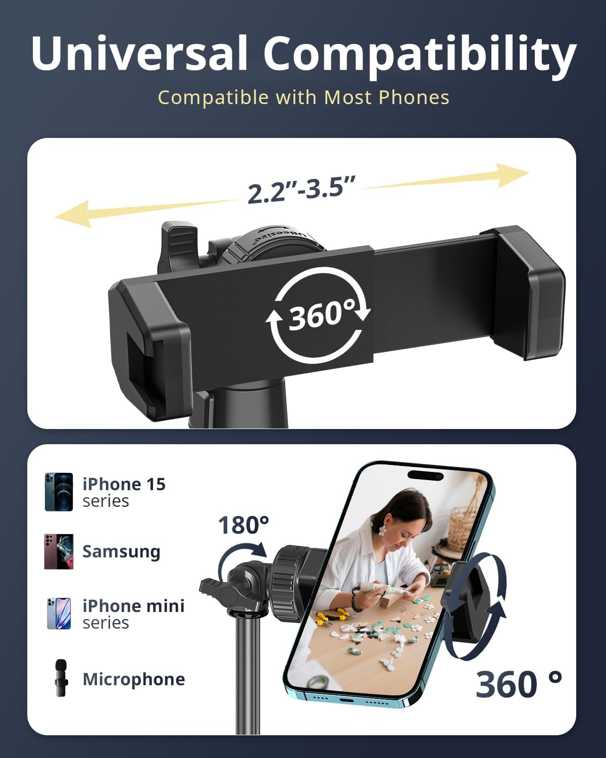 UBeesize 12'' LED Ring Light with 62'' Tripod Stand, Selfie Ring Light for Video Recording, Live Streaming, TikTok & YouTube, Compatible with iPhone & Android 
#am_amazon_associate
Price:    $29.06 
Price may change at any time and may only be accurate at time of post
#ad Get more info here -->    https://amzn.to/3Pz8sZB
•	【12” Powerful LED Ring Light with 240 LEDs】This upgraded 12-inch ring light features 240 high-efficiency LEDs delivering 10W of bright, stable lighting—about 25% more powerful than standard 10-inch models. Provides soft, even illumination that’s perfect for video calls, live streaming, makeup, photography, and content creation.
•	【Adjustable Brightness & 5 Color Temperature Modes】Customize your lighting with 10 brightness levels (10%–100%) and 5 color temperatures from 3000K to 6000K (warm to cool). Easily create the ideal lighting for different environments while reducing shadows and enhancing facial clarity.
