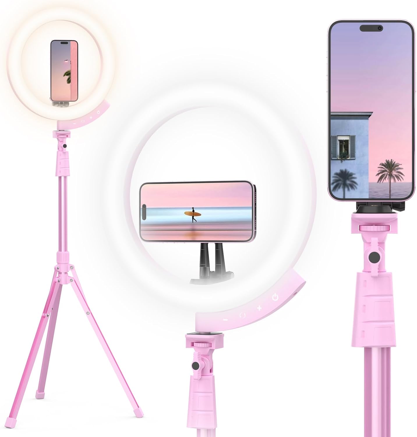 UBeesize 12'' LED Ring Light with 62'' Tripod Stand, Selfie Ring Light for Video Recording, Live Streaming, TikTok & YouTube, Compatible with iPhone & Android 
#am_amazon_associate
Price:    $29.06 
Price may change at any time and may only be accurate at time of post
#ad Get more info here -->    https://amzn.to/3Pz8sZB
•	【12” Powerful LED Ring Light with 240 LEDs】This upgraded 12-inch ring light features 240 high-efficiency LEDs delivering 10W of bright, stable lighting—about 25% more powerful than standard 10-inch models. Provides soft, even illumination that’s perfect for video calls, live streaming, makeup, photography, and content creation.
•	【Adjustable Brightness & 5 Color Temperature Modes】Customize your lighting with 10 brightness levels (10%–100%) and 5 color temperatures from 3000K to 6000K (warm to cool). Easily create the ideal lighting for different environments while reducing shadows and enhancing facial clarity.
