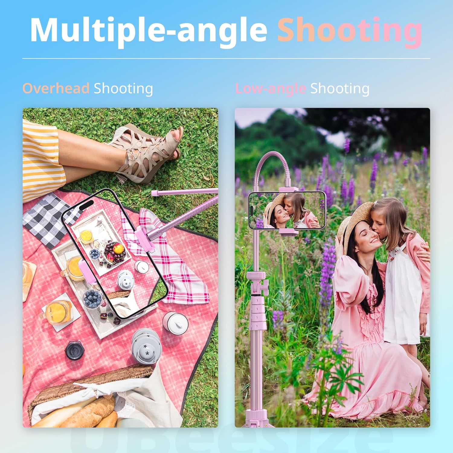 UBeesize 88’’ Flexible Phone Tripod with 14.95’’ Gooseneck, Remote and Phone Holder, Overhead Cell Phone Stand＆Selfie Stick for Video Recording, Compatible with iPhone Android Phone, Camera
#am_amazon_associate
Price:   $23.29
Price may change at any time and may only be accurate at time of post
#ad Get more information here -->  https://amzn.to/4stQS7O
•	【Highly Flexible Gooseneck Stand - 14.95 Inches】Designed with exceptional flexibility unlike any other tripod, this phone stand features a remarkably flexible gooseneck measuring 14.95 inches. Effortlessly bend it in any direction to effortlessly capture long-distance shots or achieve extremely low-angle perspectives. It is perfectly suited for a variety of scenarios, including photography, live streaming, capturing family moments, travel photography, and video recording
•	【Versatile Shooting Angles】Switch seamlessly between landscape, portrait, tilt-down, and tilt-up orientations. Enjoy the convenience of adjusting your phone to the 