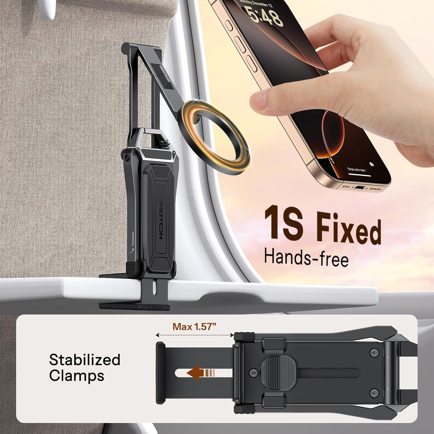 OMOTON TP02 360°Rotating for MagSafe Tripod, Adjustable Aluminum Magnetic Phone Tripod for iPhone 17/16/15/14 Pro Max Air, Foldable Cell Phone Stand Fits Vlog, Gym, Travel Essentials Accessories
#am_amazon_associate
Price:  $23.73 
Price may change at any time and may only be accurate at time of post
#ad Get more information here -->  https://amzn.to/4st2V5k
•	【Ultra Strong Magnet】: Powerful TPO2 tripod for phone features N52 large magnets for ultra-strong hold—securely attaches your device in just 1s. Magnetic phone stand tripod the sturdy clamp with anti-slip pads grips surfaces up to 1.57 inches thick, keeping your phone stable and protected from sudden vibrations or bumps
•	【Full Range Adjustment】: Easily switch between landscape and portrait modes without interrupting your content. Magnetic tripod with 360°Rotating+3-axis adjustment up to 990° adjustability, for iphone tripod stand you can find the perfect angle for video, messaging, or capturing
