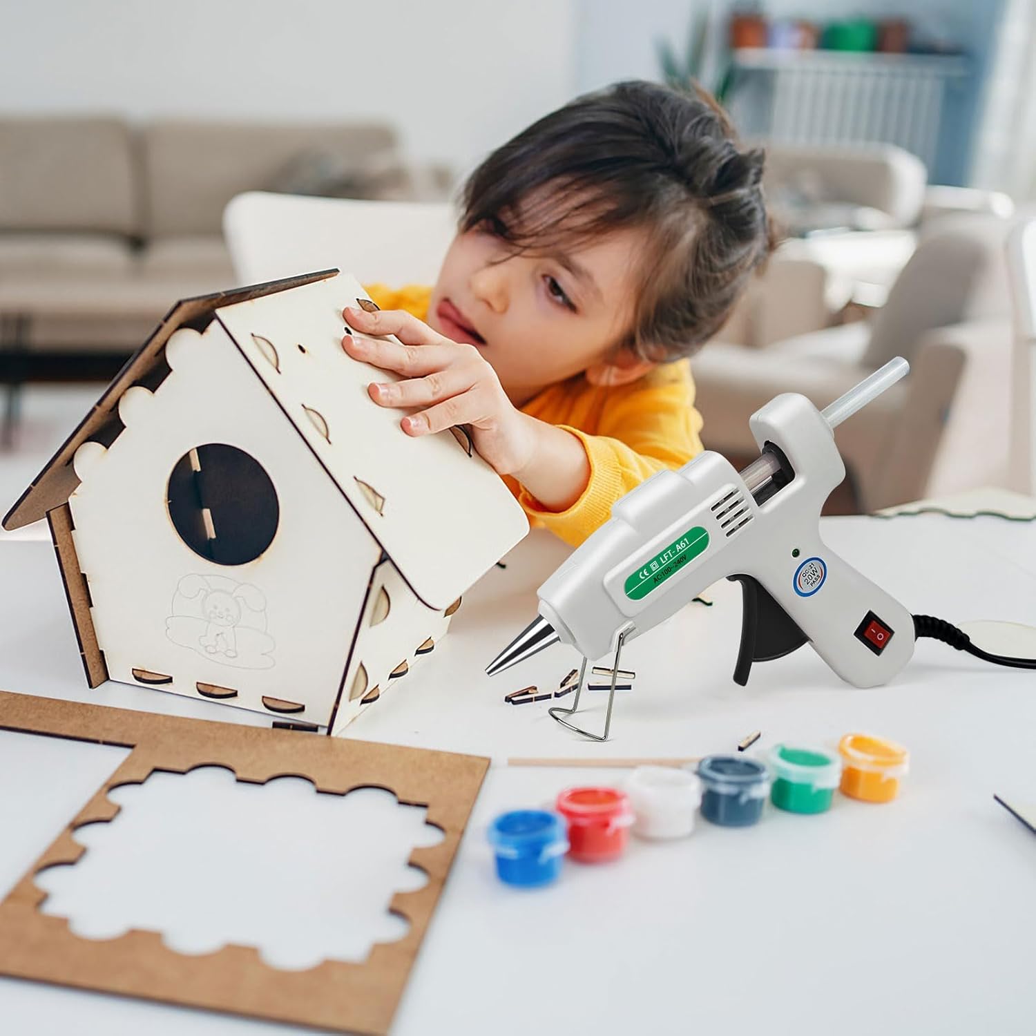 Mini Hot Glue Gun Kit with 30 Glue Sticks - Fast Preheating Hot Melt Gun, High Temp for School Crafts DIY Arts and Quick Home Repairs
#am_amazon_associate 
Price: $9.99 
Price may change at any time and may only be accurate at time of post
#ad Get more information here -->  https://amzn.to/4cchB23
•	Fast Heating】This mini hot glue gun heats up and releases glue within 1-3 minutes, fits φ0.28inch(7mm) glue sticks(Please note that the size of the hot glue gun and sticks set is small, please confirm the size of the glue gun and glue stick before purchasing).
•	【Safe & Easy to Use】Lightweight with ergonomic design handle and fold-up stand offers comfortable operation, includes on/off switch makes it safe for your children.
•	【Effortless Crafting】Just insert the glue sticks, connect your hot melt gun to the power, pull the trigger to heat up. Precision nozzle reduces waste and ensures controlled flow—ideal for detailed crafts and repairs.

