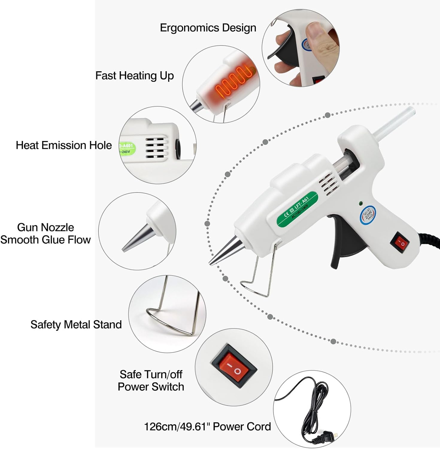 Mini Hot Glue Gun Kit with 30 Glue Sticks - Fast Preheating Hot Melt Gun, High Temp for School Crafts DIY Arts and Quick Home Repairs
#am_amazon_associate 
Price: $9.99 
Price may change at any time and may only be accurate at time of post
#ad Get more information here -->  https://amzn.to/4cchB23
•	Fast Heating】This mini hot glue gun heats up and releases glue within 1-3 minutes, fits φ0.28inch(7mm) glue sticks(Please note that the size of the hot glue gun and sticks set is small, please confirm the size of the glue gun and glue stick before purchasing).
•	【Safe & Easy to Use】Lightweight with ergonomic design handle and fold-up stand offers comfortable operation, includes on/off switch makes it safe for your children.
•	【Effortless Crafting】Just insert the glue sticks, connect your hot melt gun to the power, pull the trigger to heat up. Precision nozzle reduces waste and ensures controlled flow—ideal for detailed crafts and repairs.

