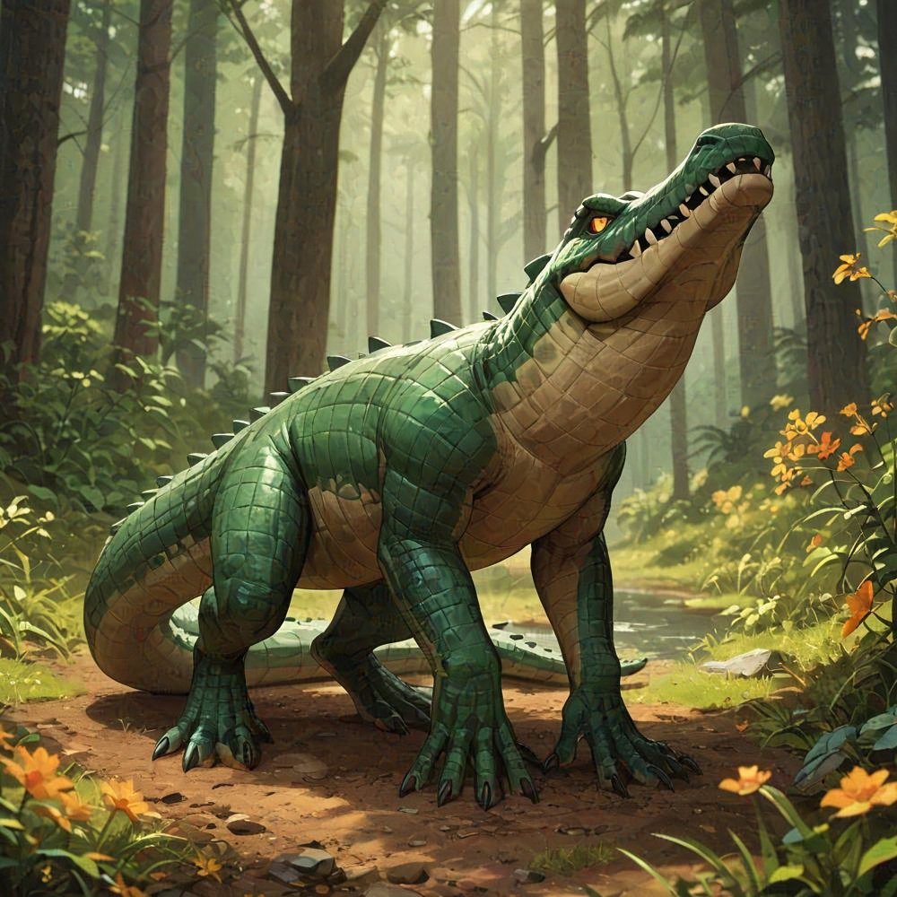 wild crocodile angry tail staring reeds
