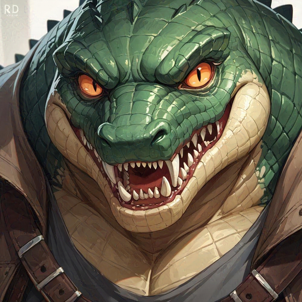 wild crocodile angry fangs staring reeds
