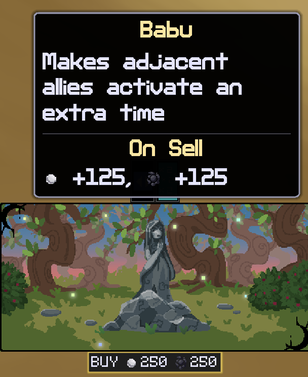 a statue card of Babu ingame