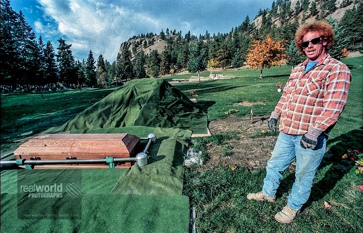 A portrait of a graveyard worker. Kelowna, British Columbia, Canada. Gary Moore photo. Real World Photographs. Real World World. #Canada #photojournalism #Kelowna  #world #death #cemetery #Sweden #Malmo #Nikon #documentary #photography #garymoorephotography #realworldphotographs